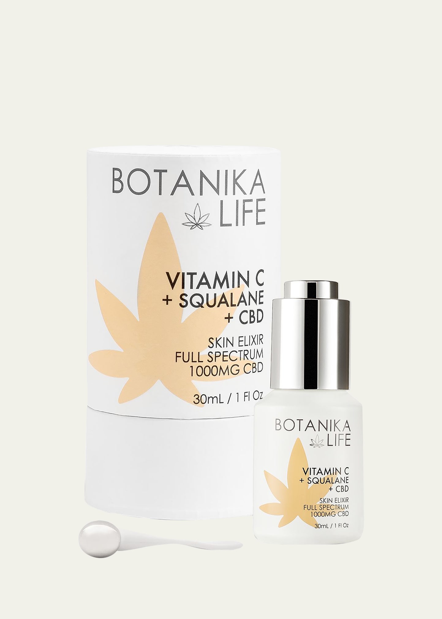 Skin Elixir with Vitamin C + Squalane + Full-Spectrum 1000mg CBD, 1 oz.
