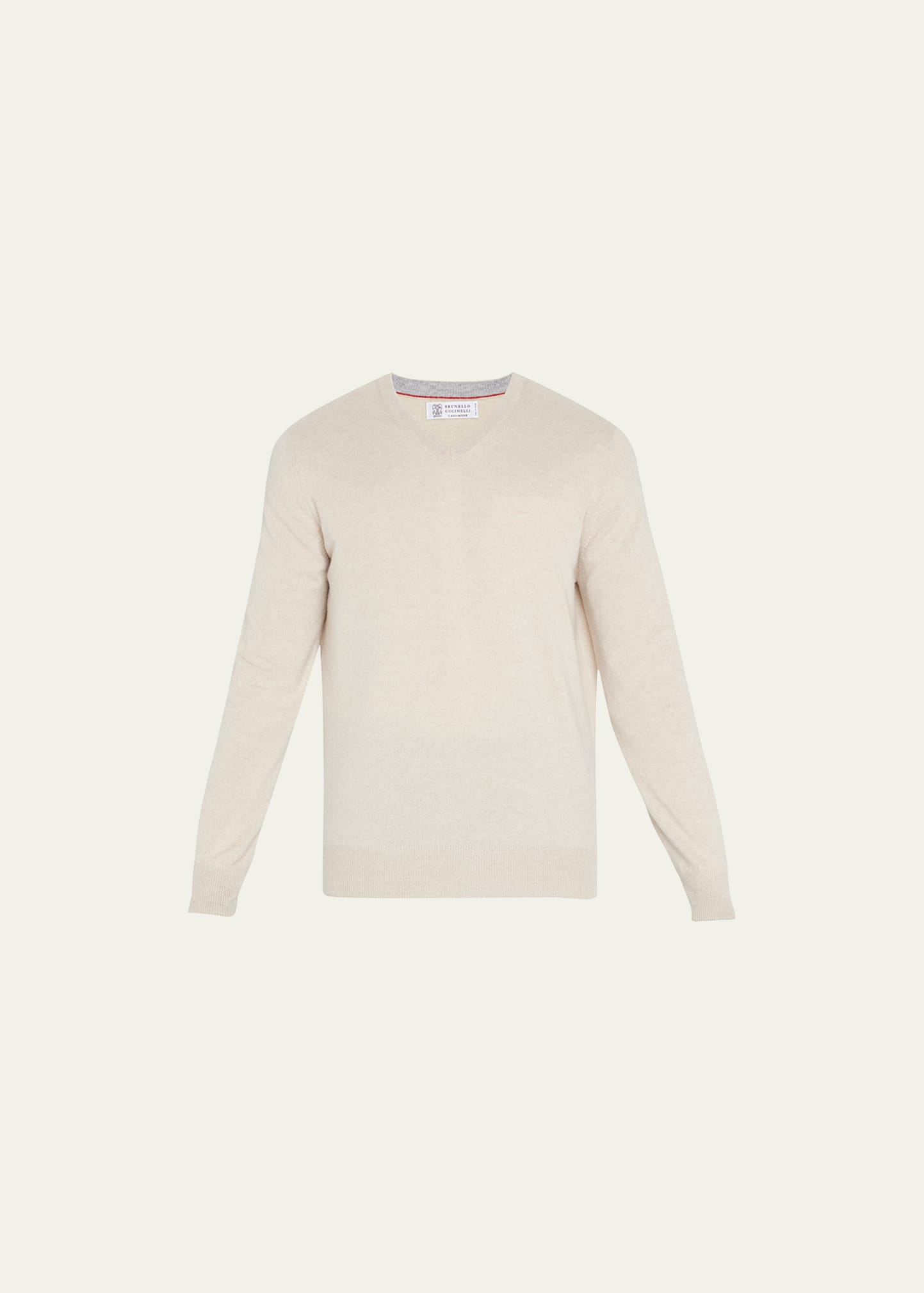 Brunello Cucinelli Men's Cashmere V-neck Sweater In Sand