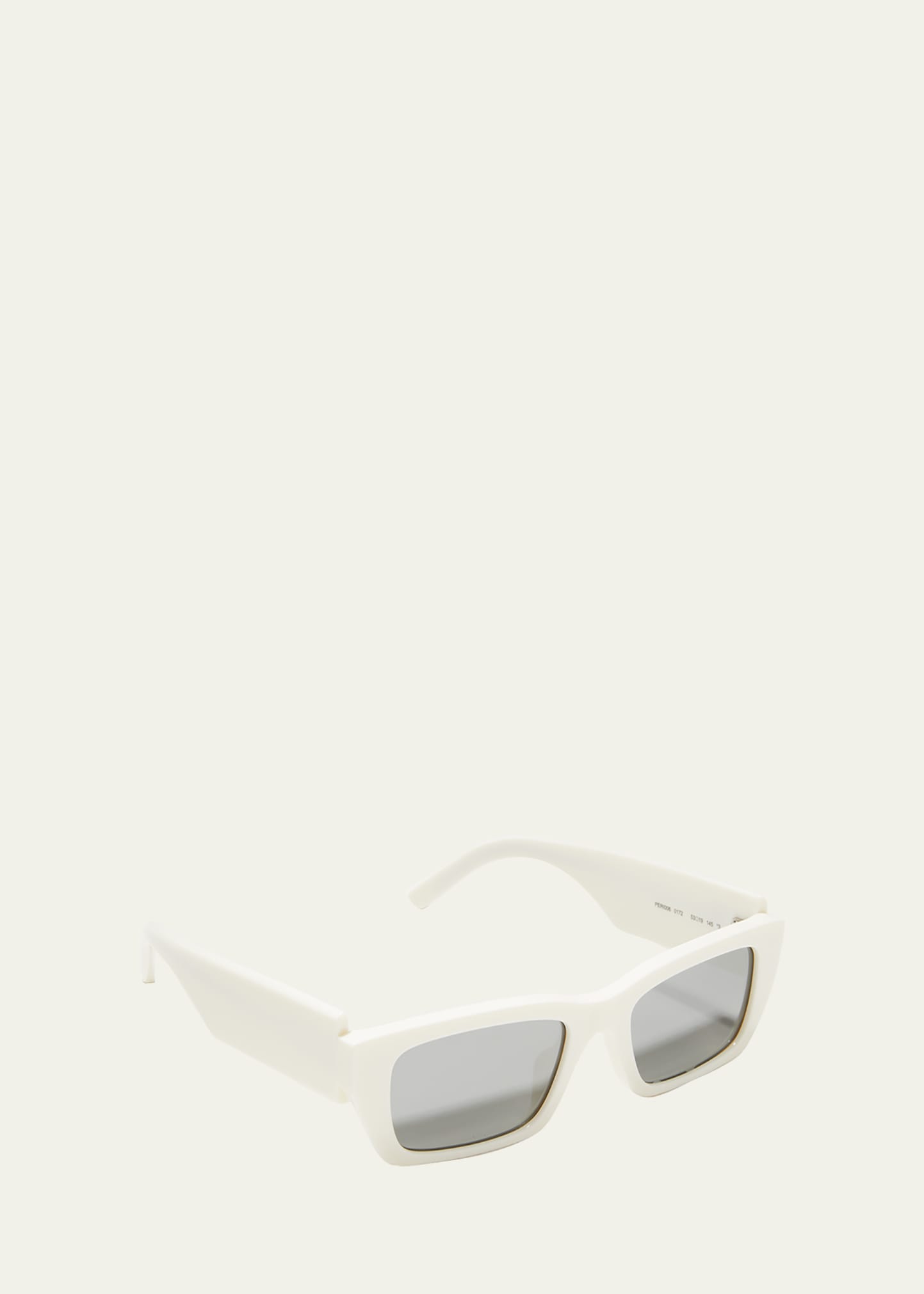 Palm Angels Men's Rectangle Asymmetric-logo Sunglasses In White