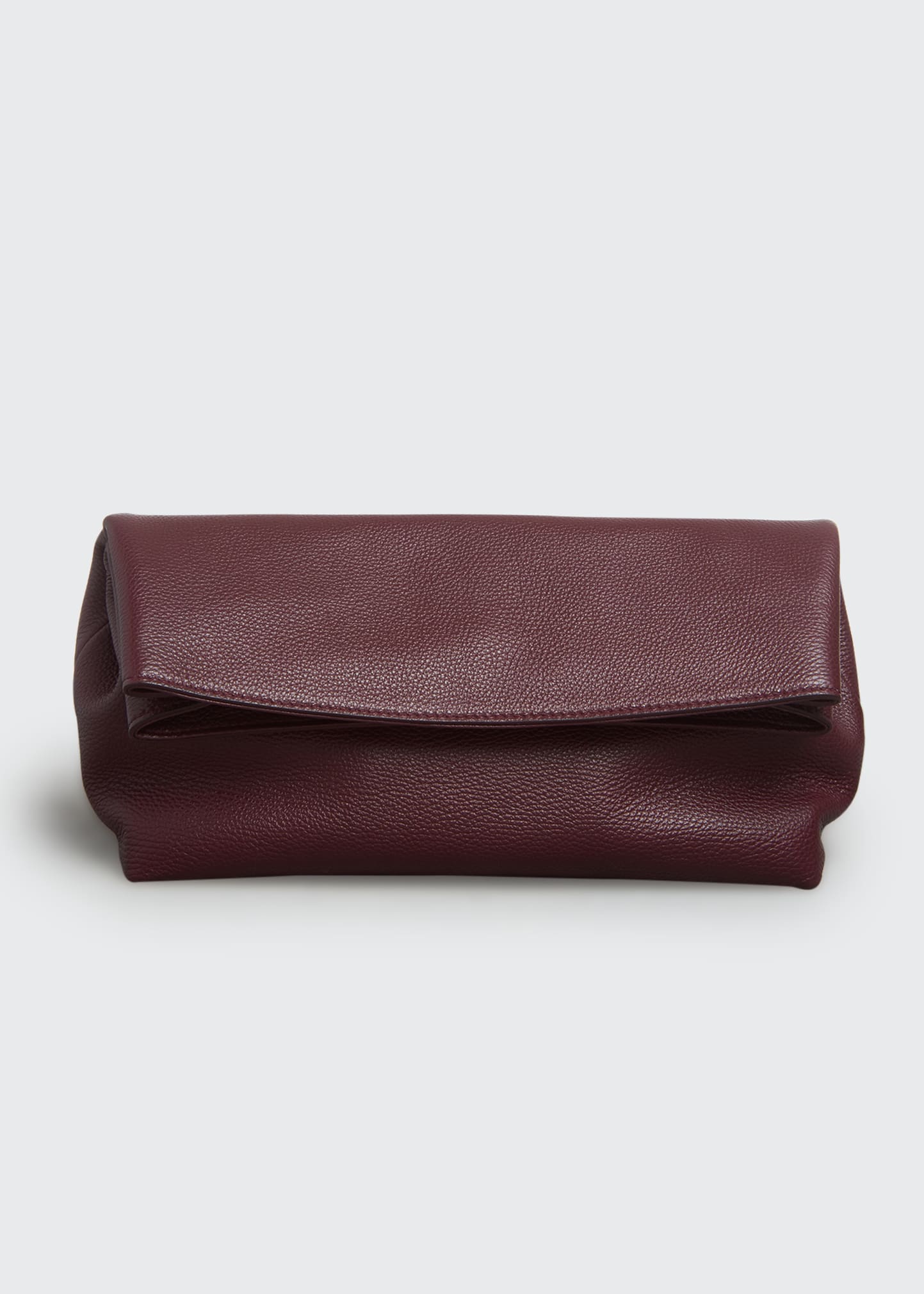 Phoebe Fold-over Leather Clutch Bag In Bordeaux