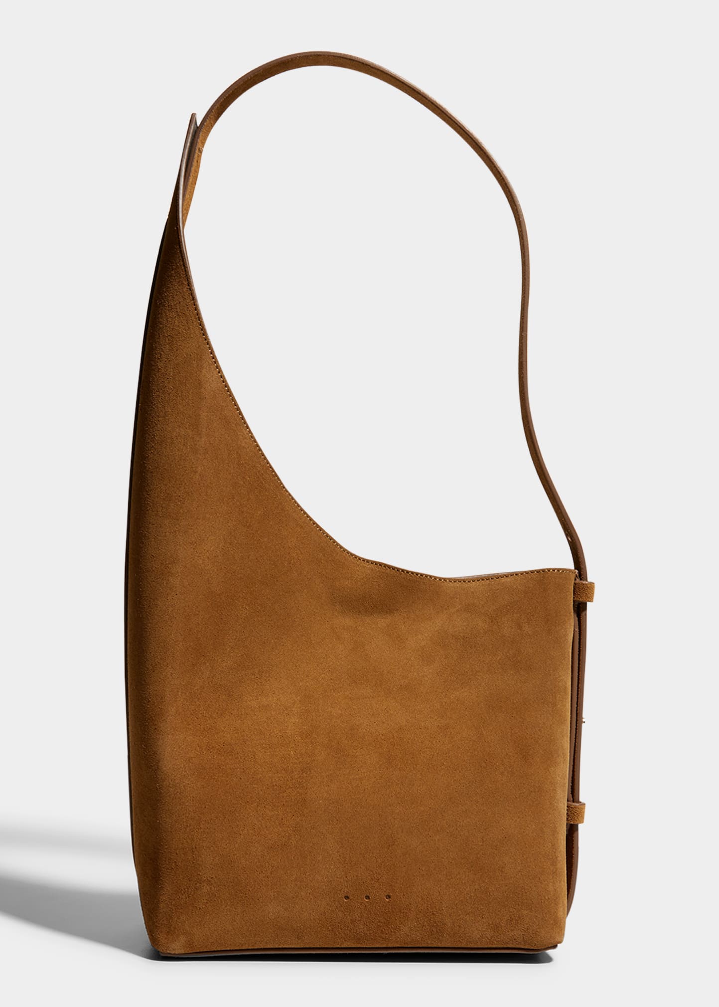 Aesther Ekme Demi Lune Suede Shoulder Bag In Tobacco