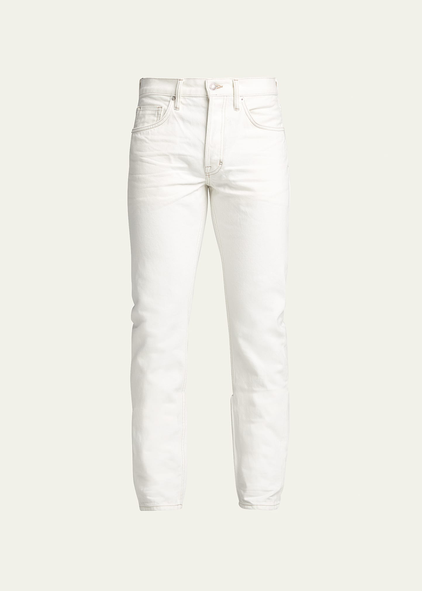 Tom Ford Men's Cotswolds Straight-leg Jeans In White Solid