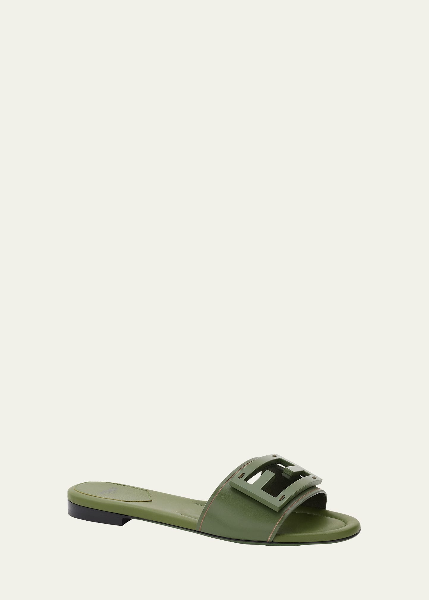 Fendi Ff Tube Medallion Flat Sandals In F1c4r Brown Bag B