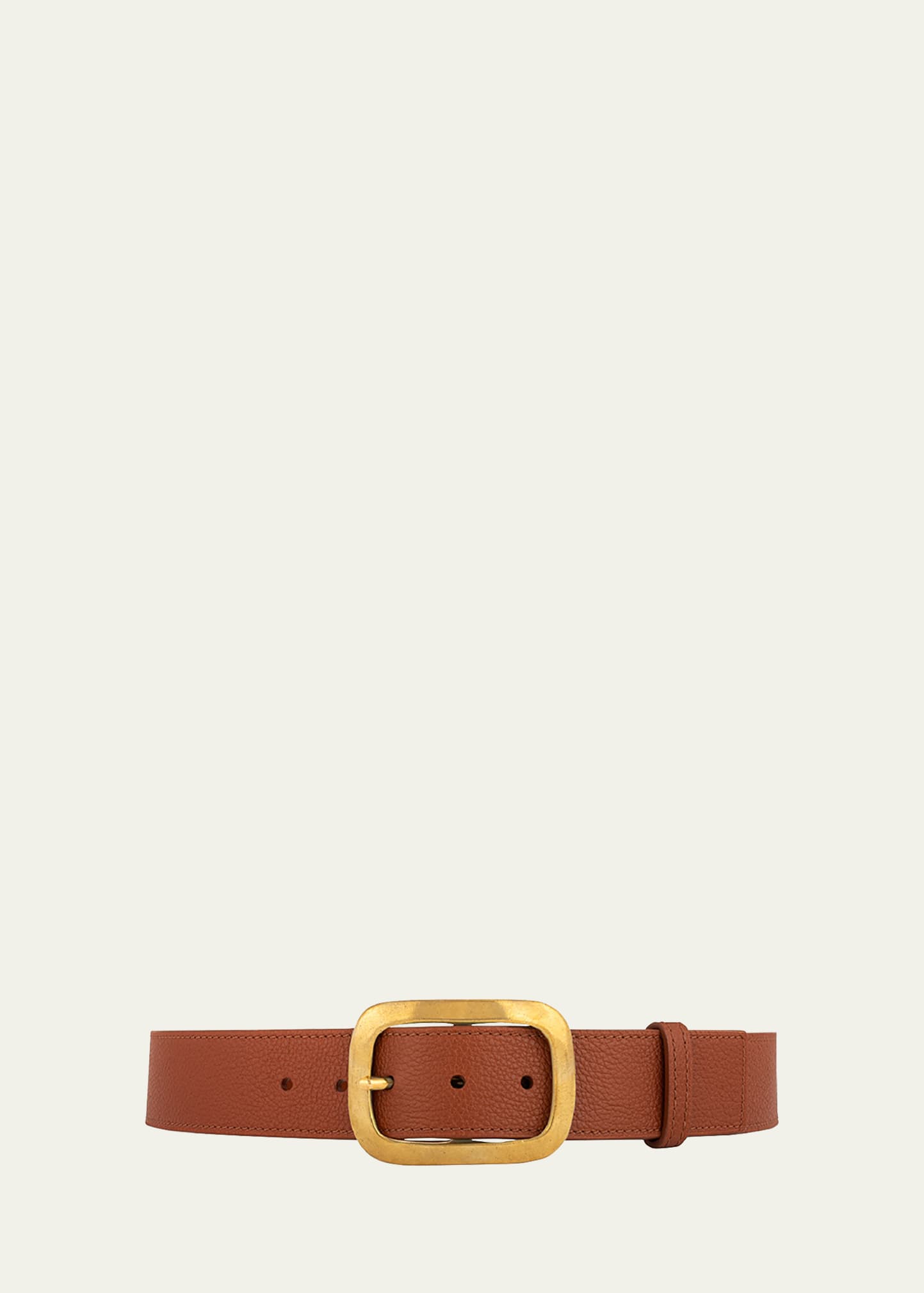 Vaincourt Paris La Captivante Pebbled Leather Belt In Havane