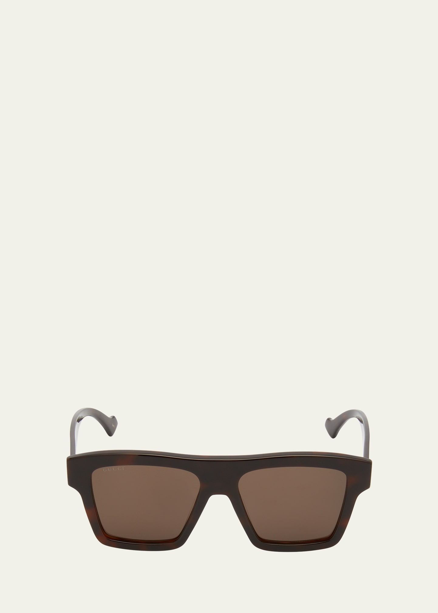 Gucci Men's Square Acetate Sunglasses In 11m Shiny Dark Ha