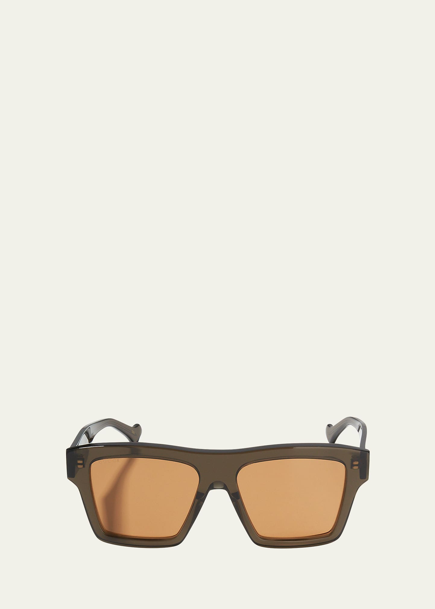 Gucci Men's Square Acetate Sunglasses In Brown
