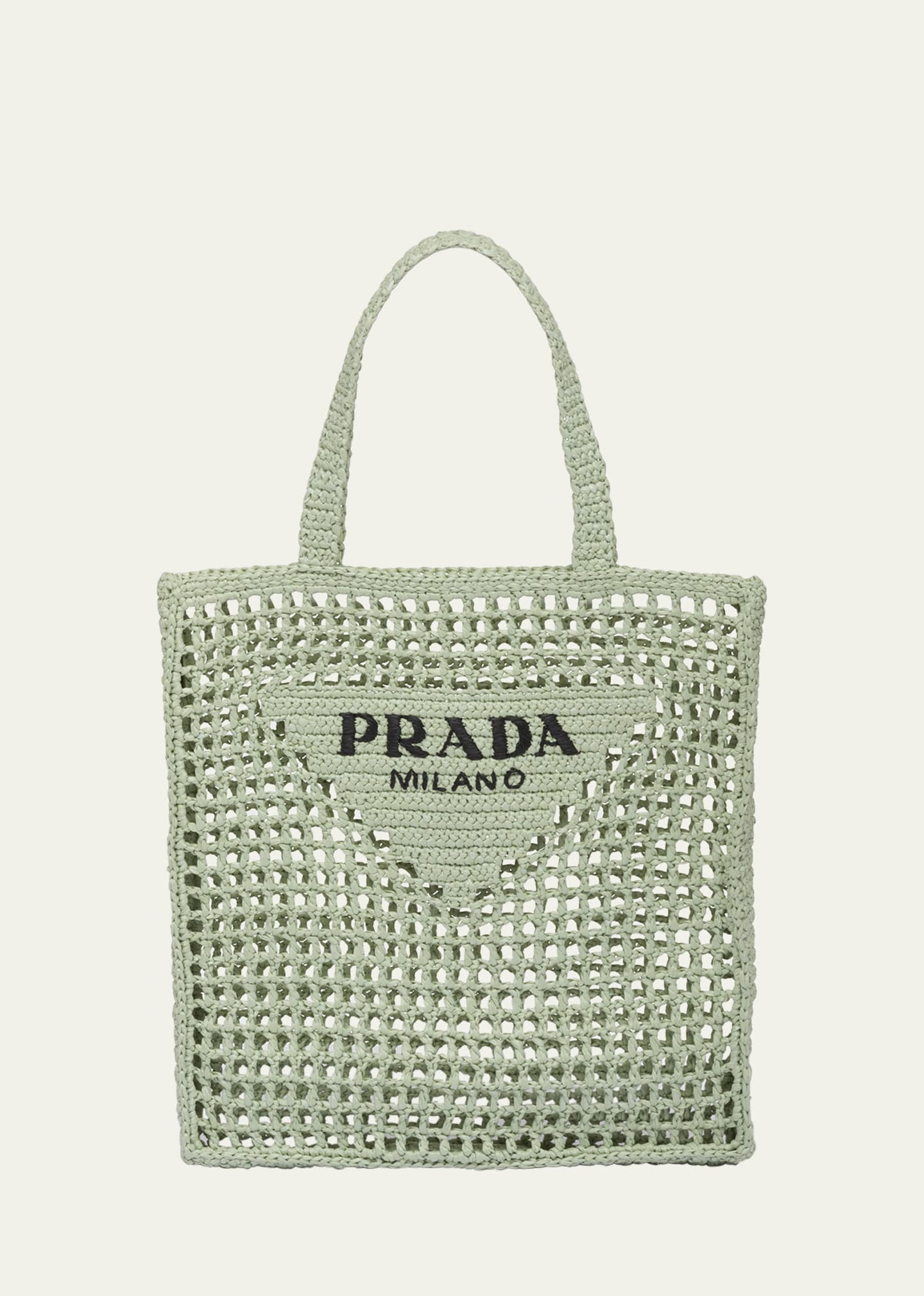 Prada Bicolor Woven Logo Shopper Tote Bag In F0934 Acqua