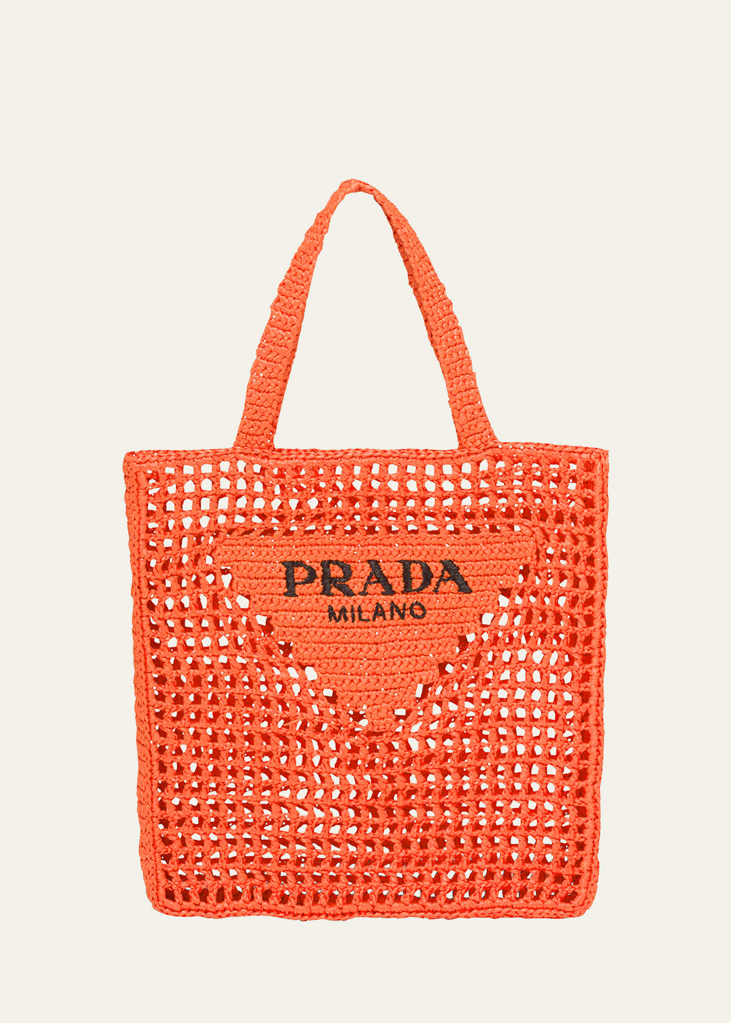 Prada Bicolor Woven Logo Shopper Tote Bag In F027j Lilium