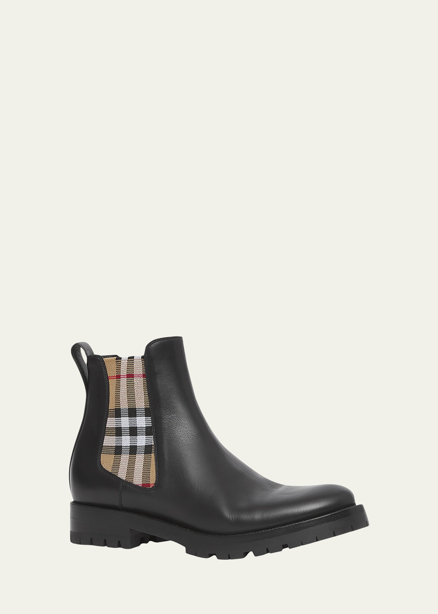Allostock Leather Vintage Check Chelsea Booties