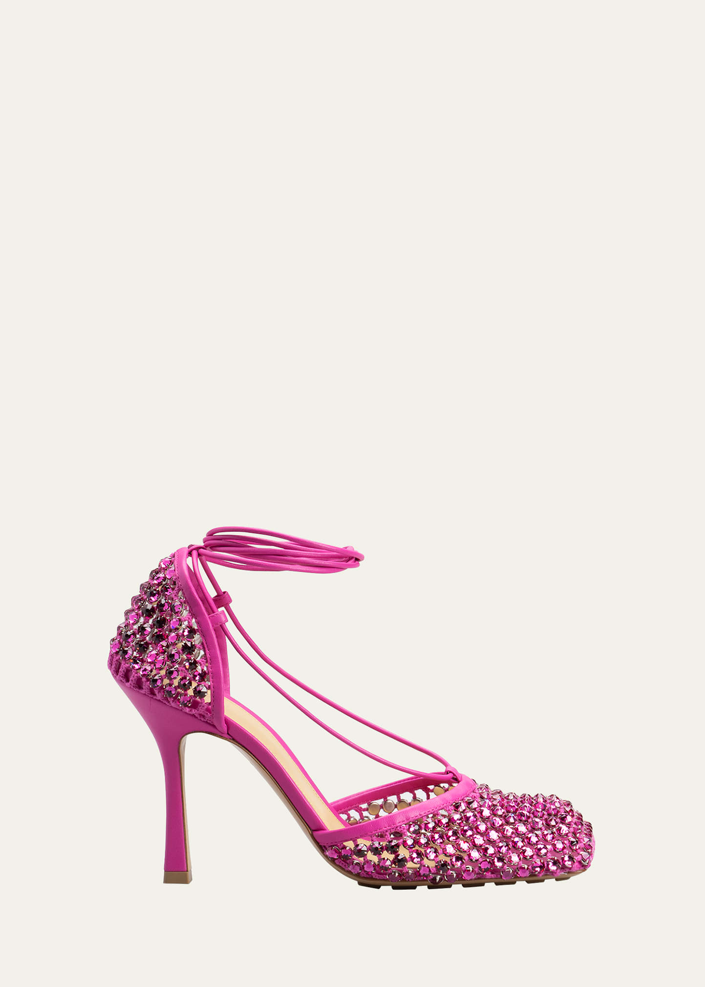 Bottega Veneta Sparkle Stretch High-heel Sandals In Cane Sugar