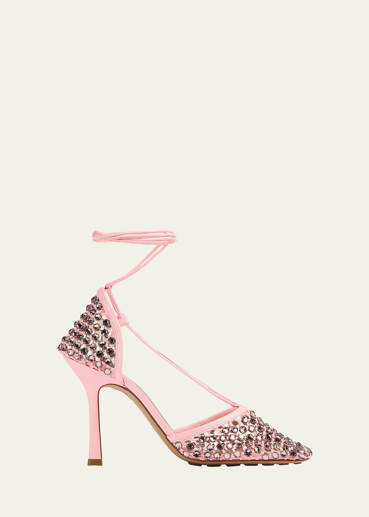 Bottega Veneta Sparkle Stretch High-heel Sandals In Camellia