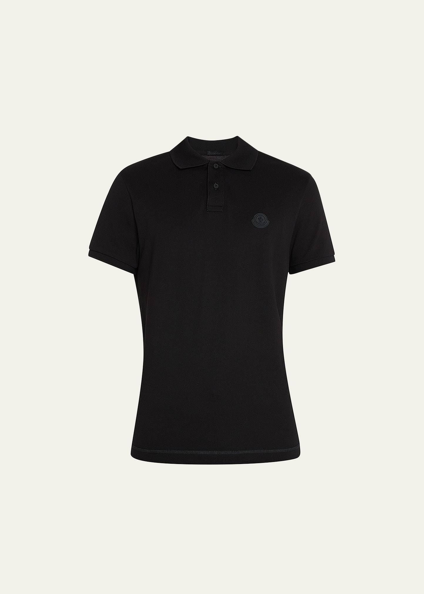 Shop Moncler Men's Logo Polo Shirt In Black