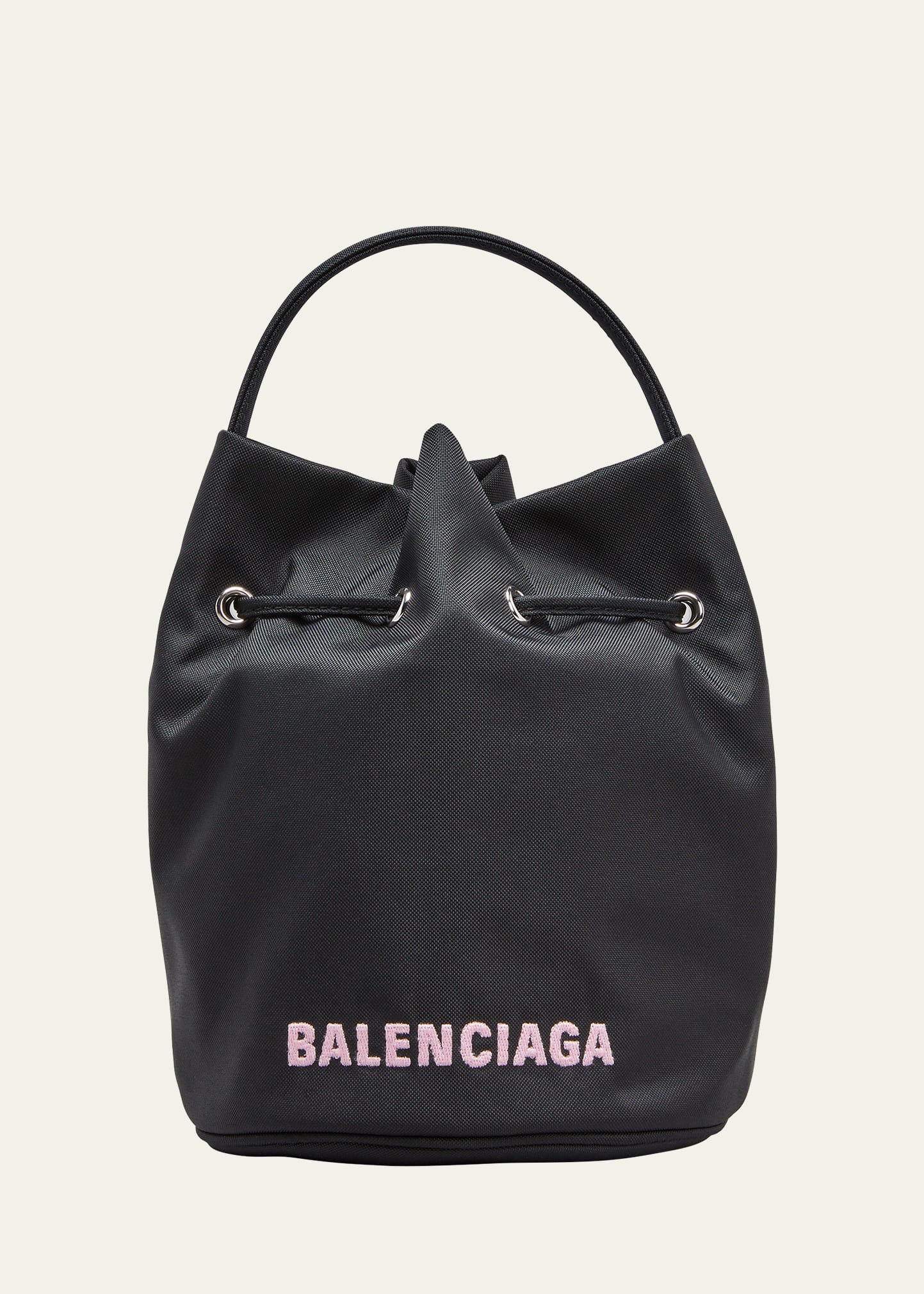 Balenciaga Pink Ladies Wheel Xs Drawstring Bucket Bag