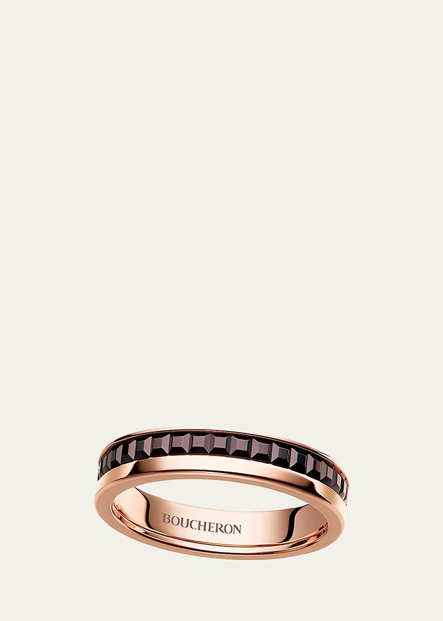Boucheron Quatre Follies 18k Pink Gold and Brown PVD Wedding Band 