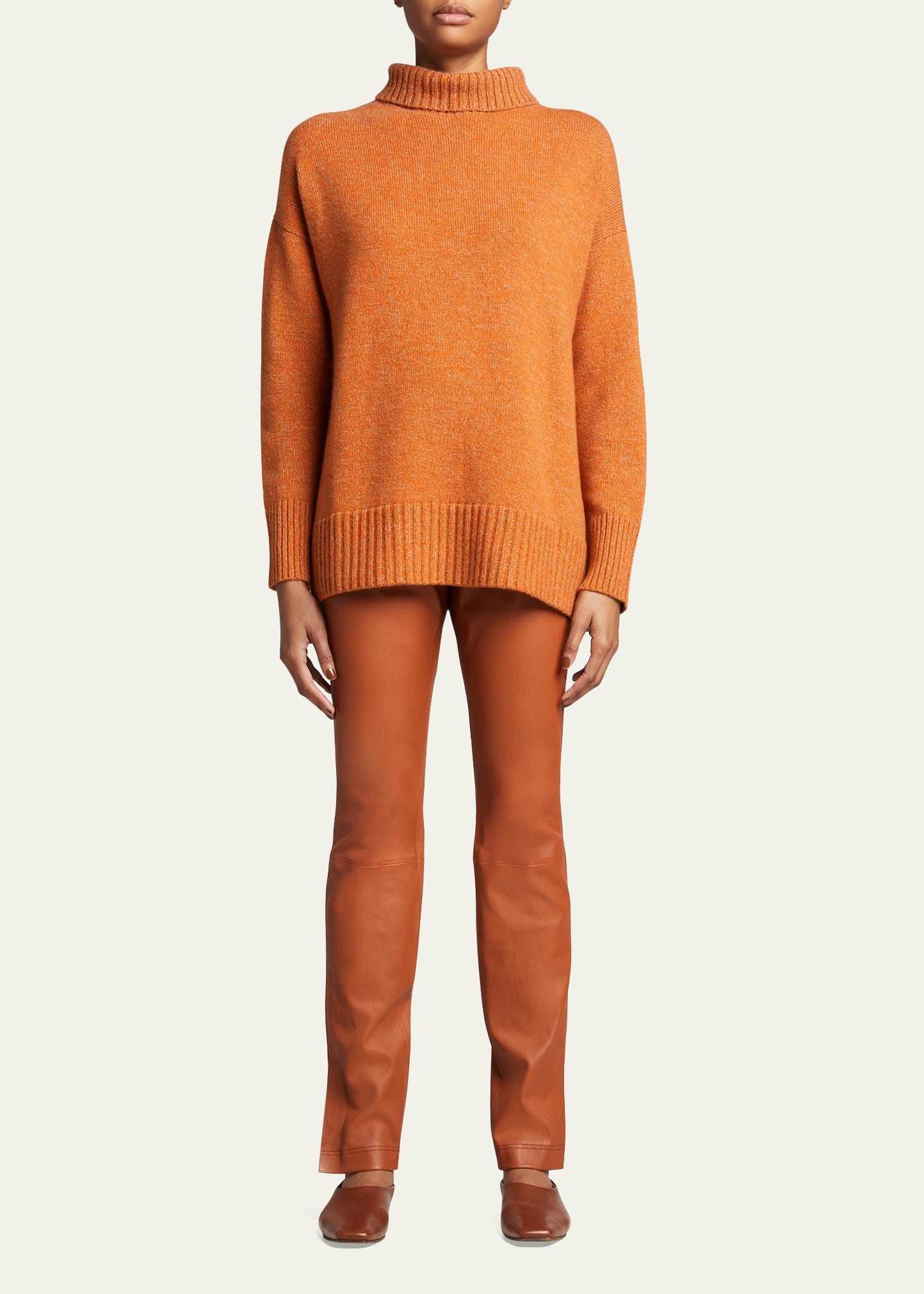 Lafayette 148 New York Chine 3-Ply Cashmere Stand-Collar Sweater