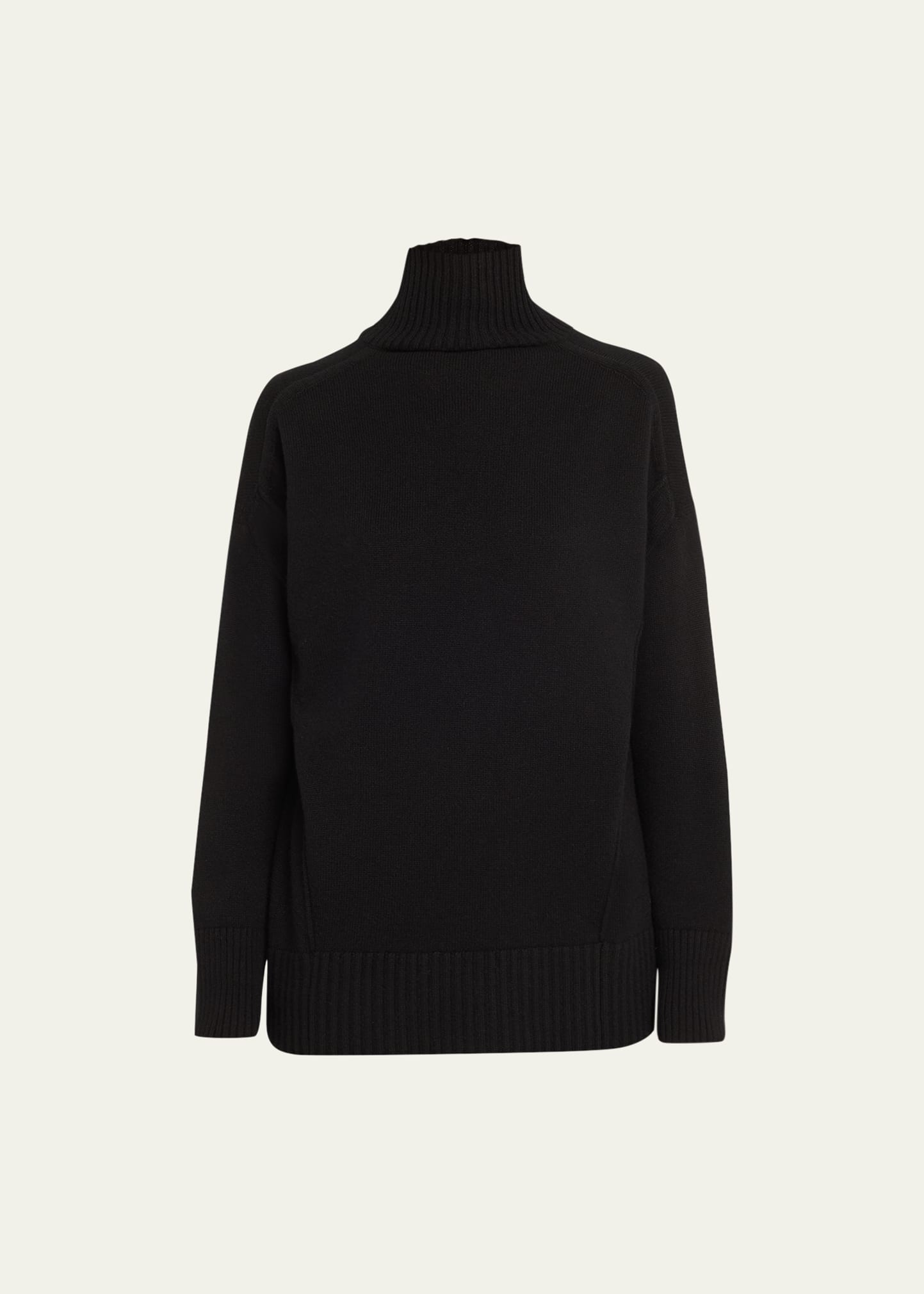 Lafayette 148 Chine 3-ply Cashmere Stand-collar Sweater In Black