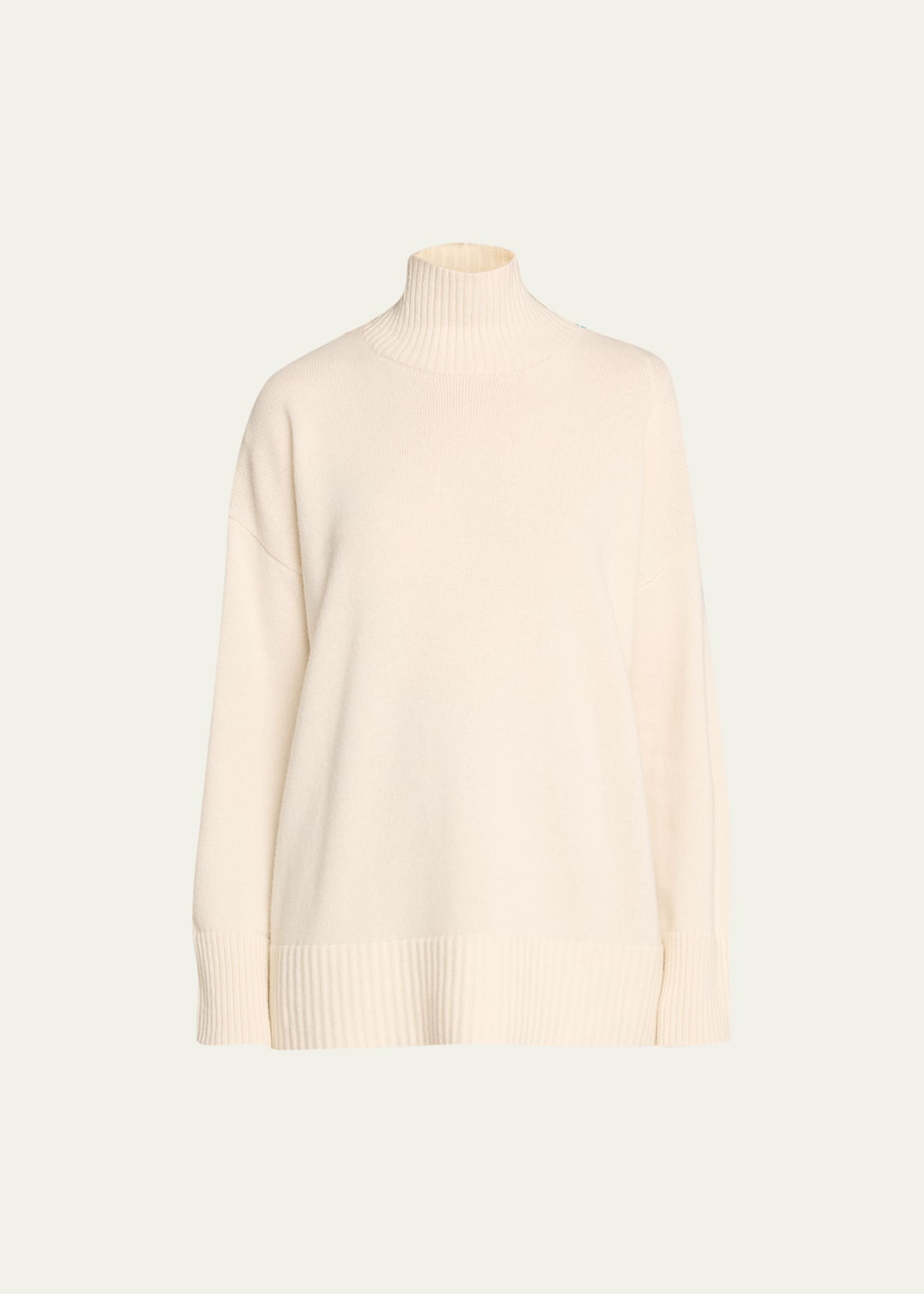 Lafayette 148 Chine 3-ply Cashmere Stand-collar Sweater In Cloud