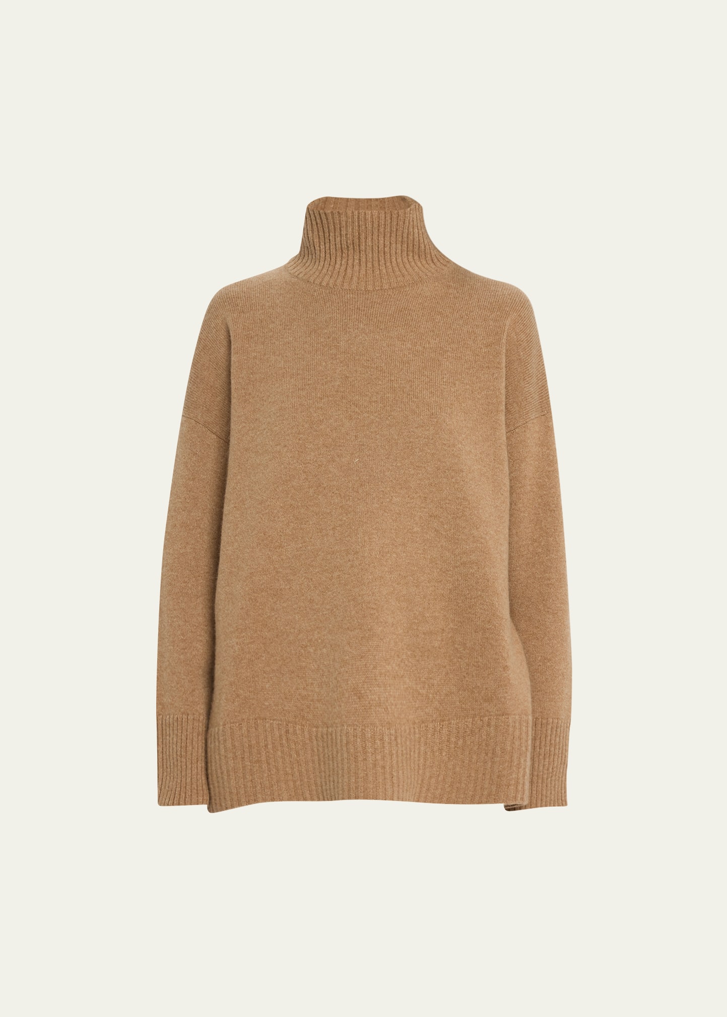 Lafayette 148 Chine 3-ply Cashmere Stand-collar Sweater In Cammello Melange
