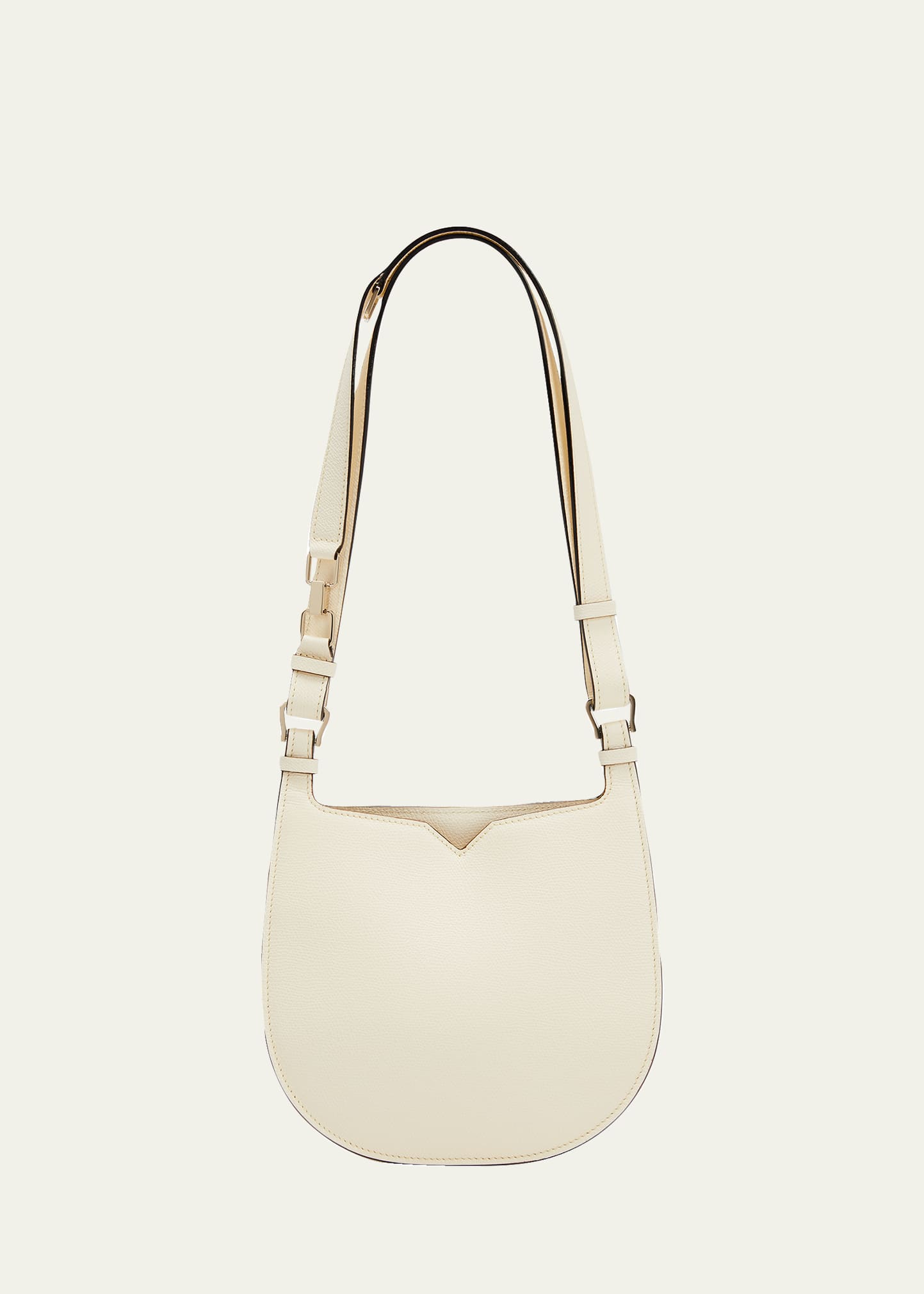 Valextra The Hobo Weekend Small Saddle Bag In Ww White