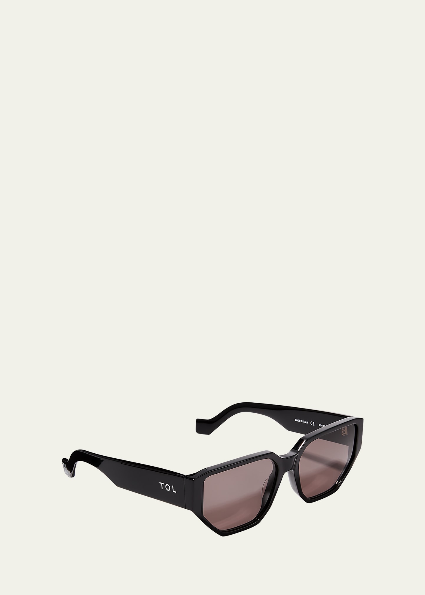 Tol Eyewear In A Corner Rectangle Acetate Sunglasses In Noir