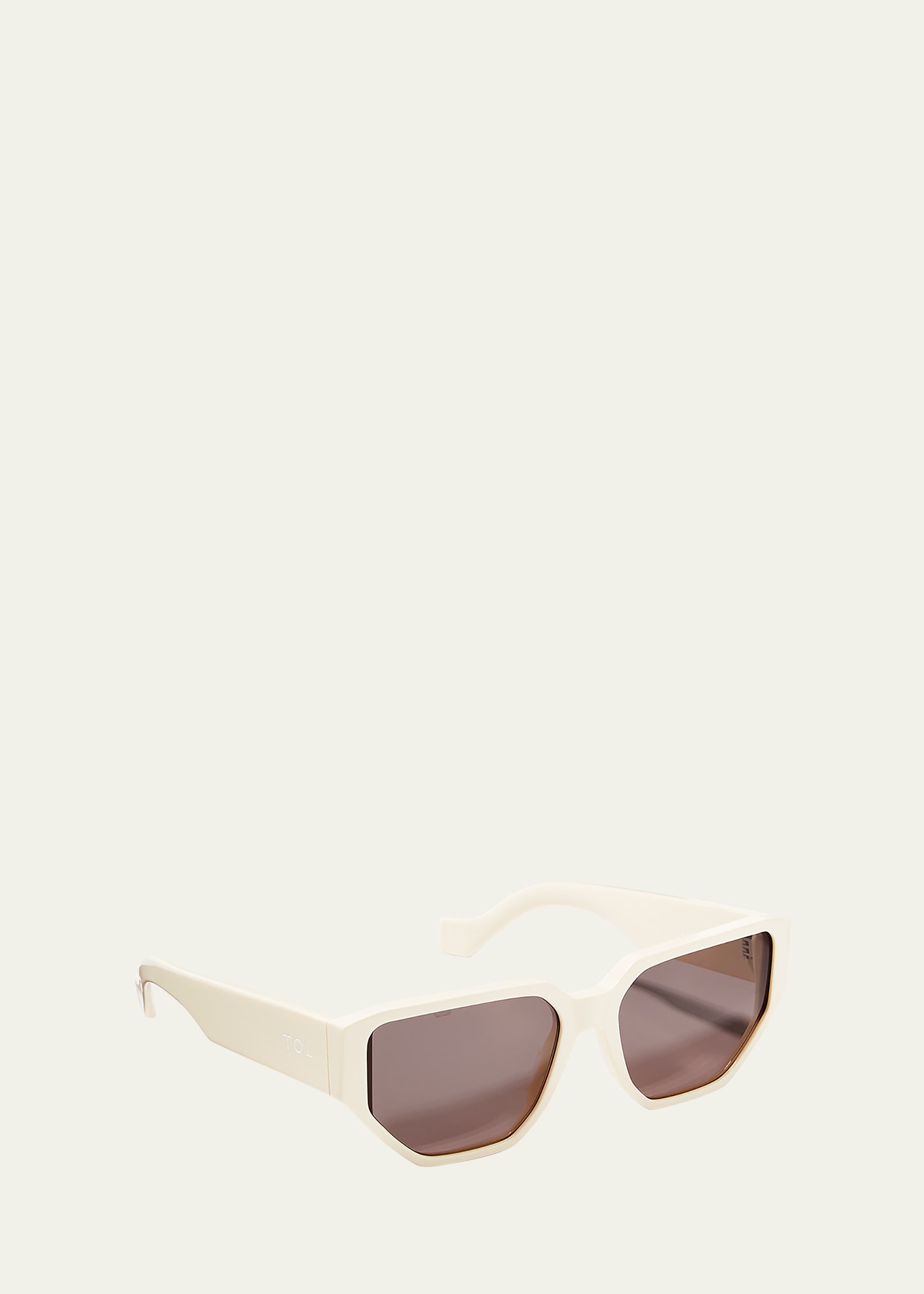 Tol Eyewear In A Corner Rectangle Acetate Sunglasses In Meringue