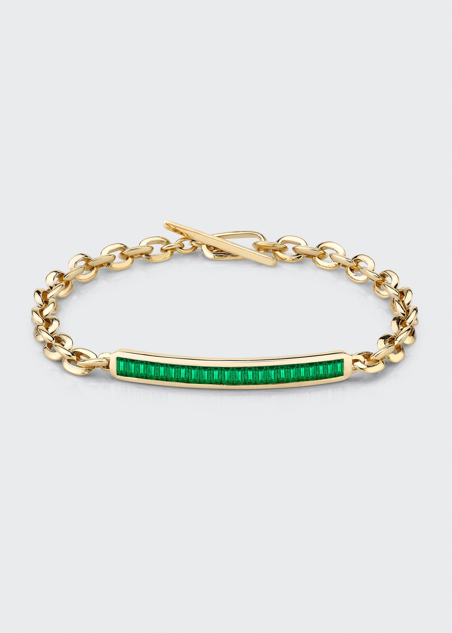 Lizzie Mandler Fine Jewelry Emerald Petite ID Bracelet in 18k Yellow Gold