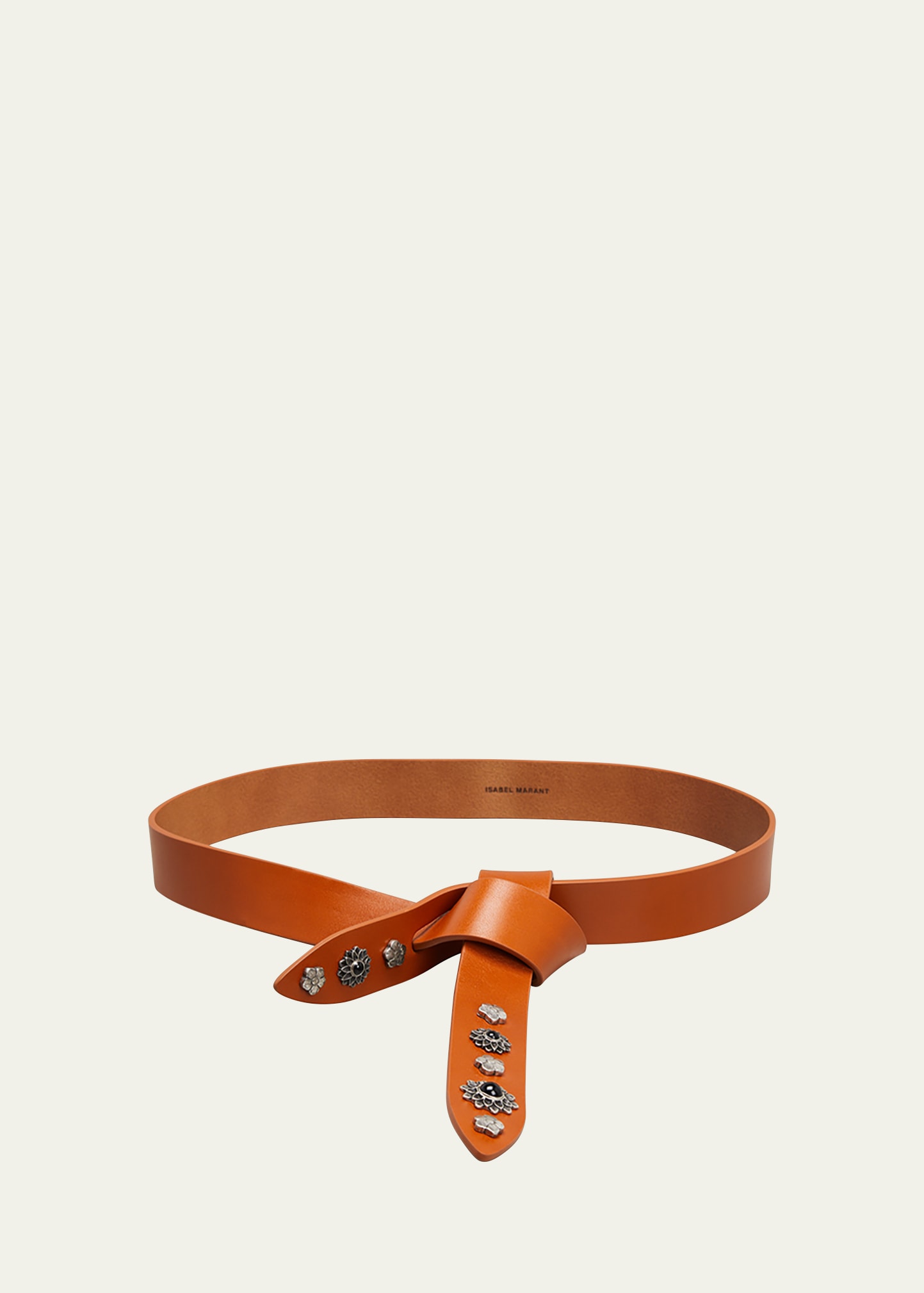 Isabel Marant Lecce Floral Studded Pull-through Belt In Natural