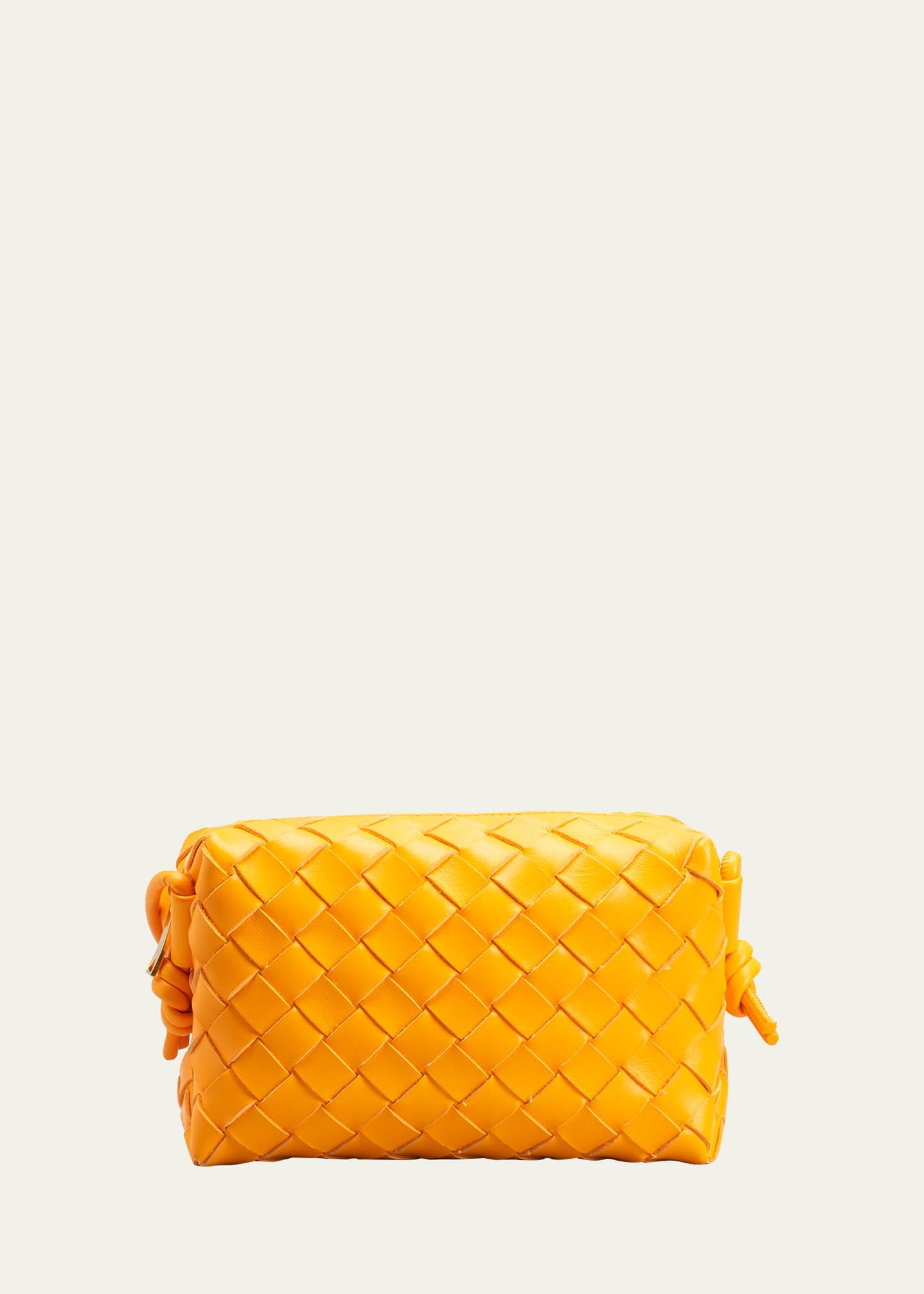 Bottega Veneta Loop Mini Intrecciato Crossbody Bag In Tangerine