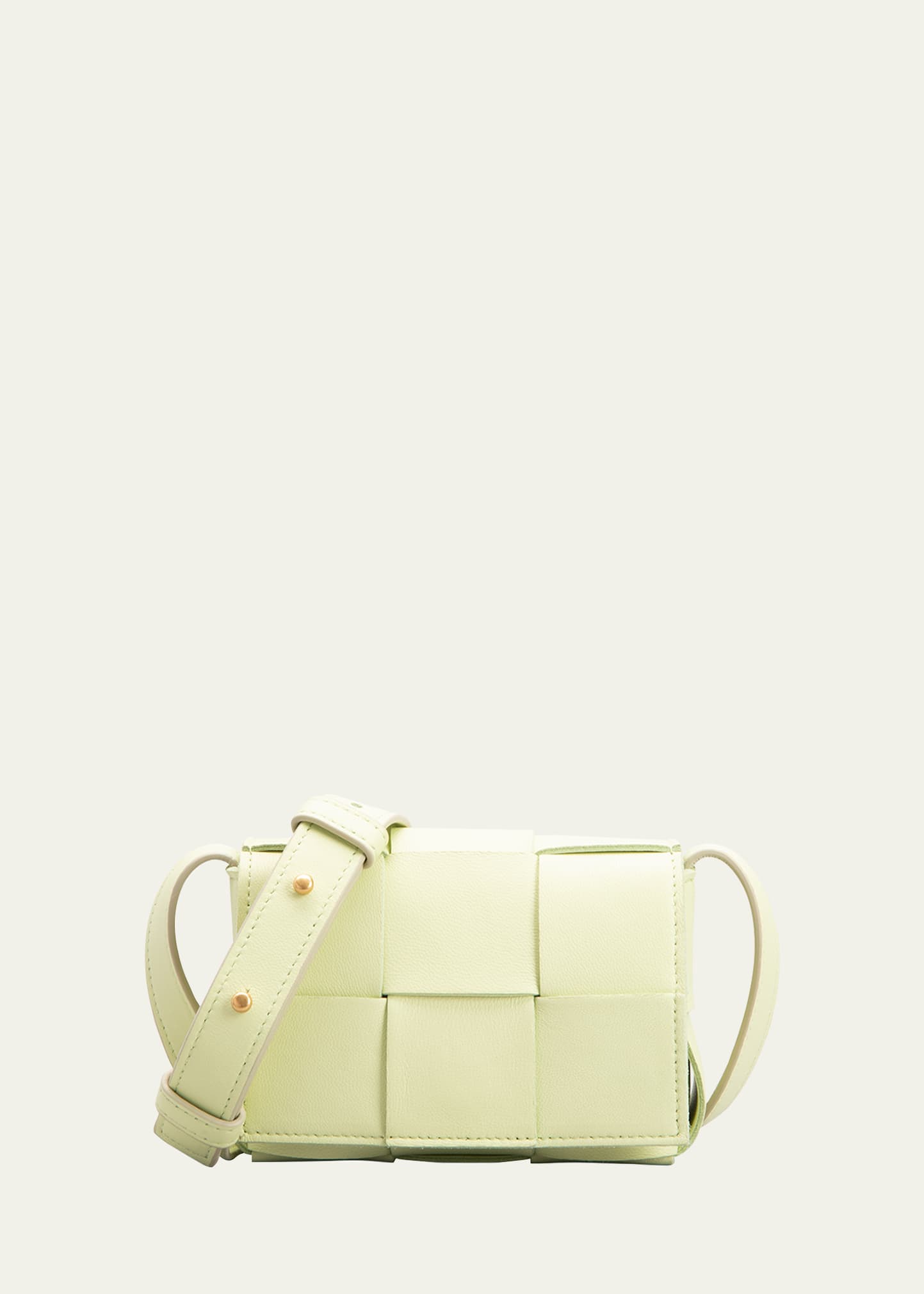 Bottega Veneta Mini Cassette Woven Crossbody Bag In Yellow | ModeSens