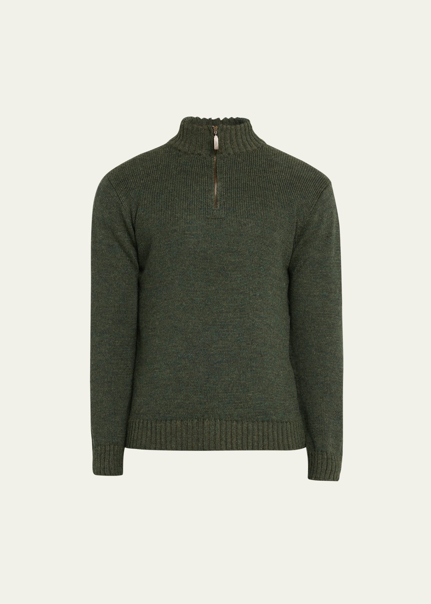 Inis Meain Men's Wool-alpaca Mock Neck Sweater In 116 Olive Mix