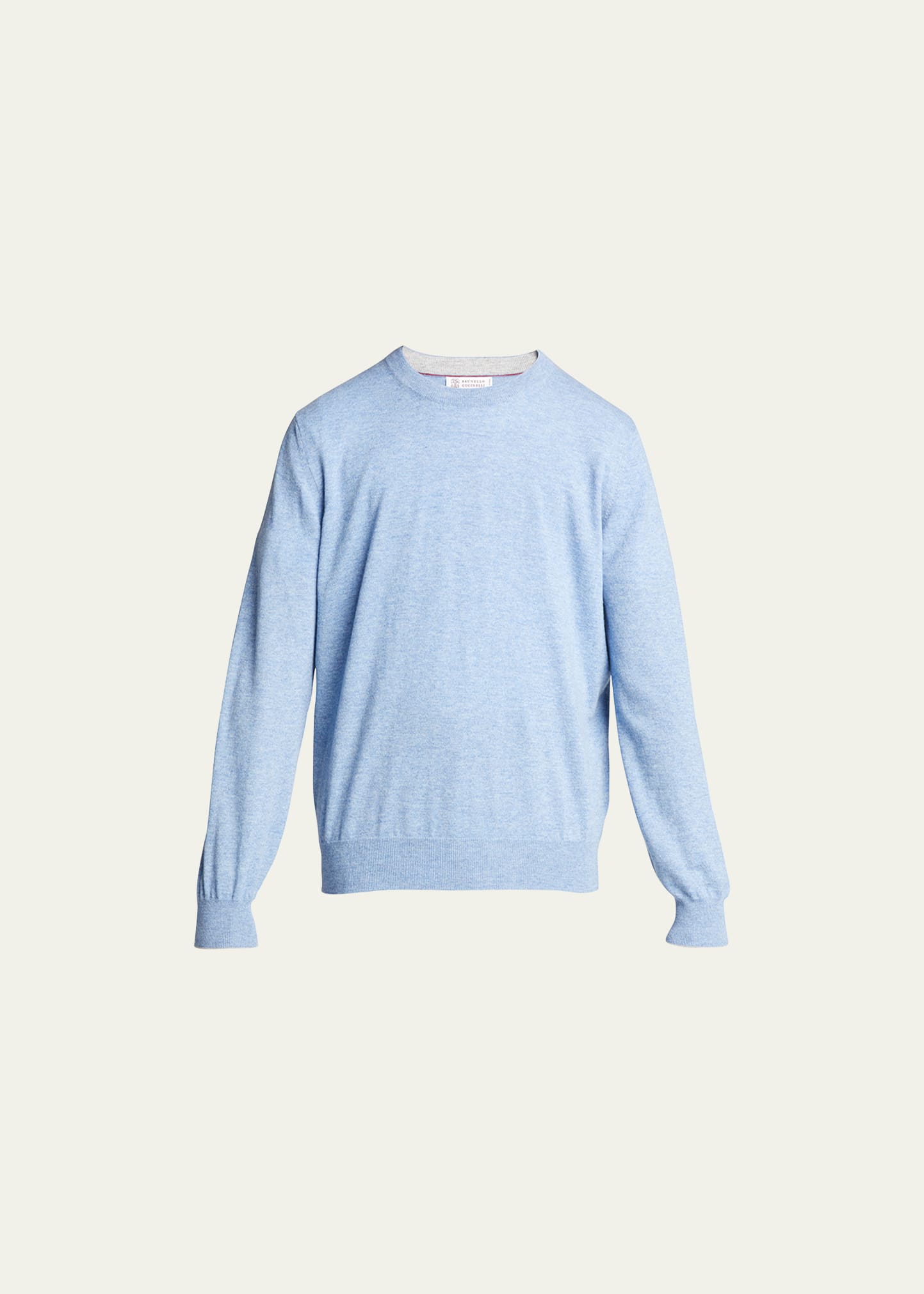 Shop Brunello Cucinelli Men's Cashmere Crew Sweater In Light Blue