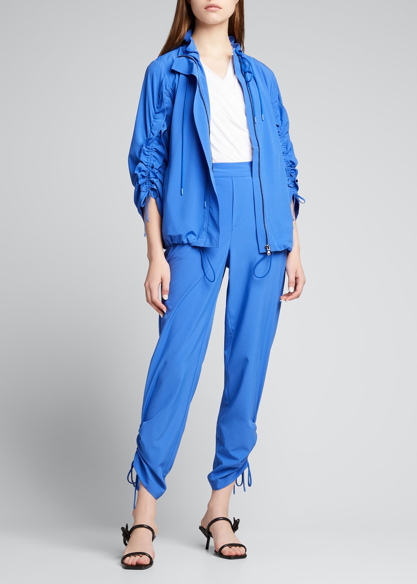 KOBI HALPERIN Randi Ruched Ankle Pants in Ocean Blue