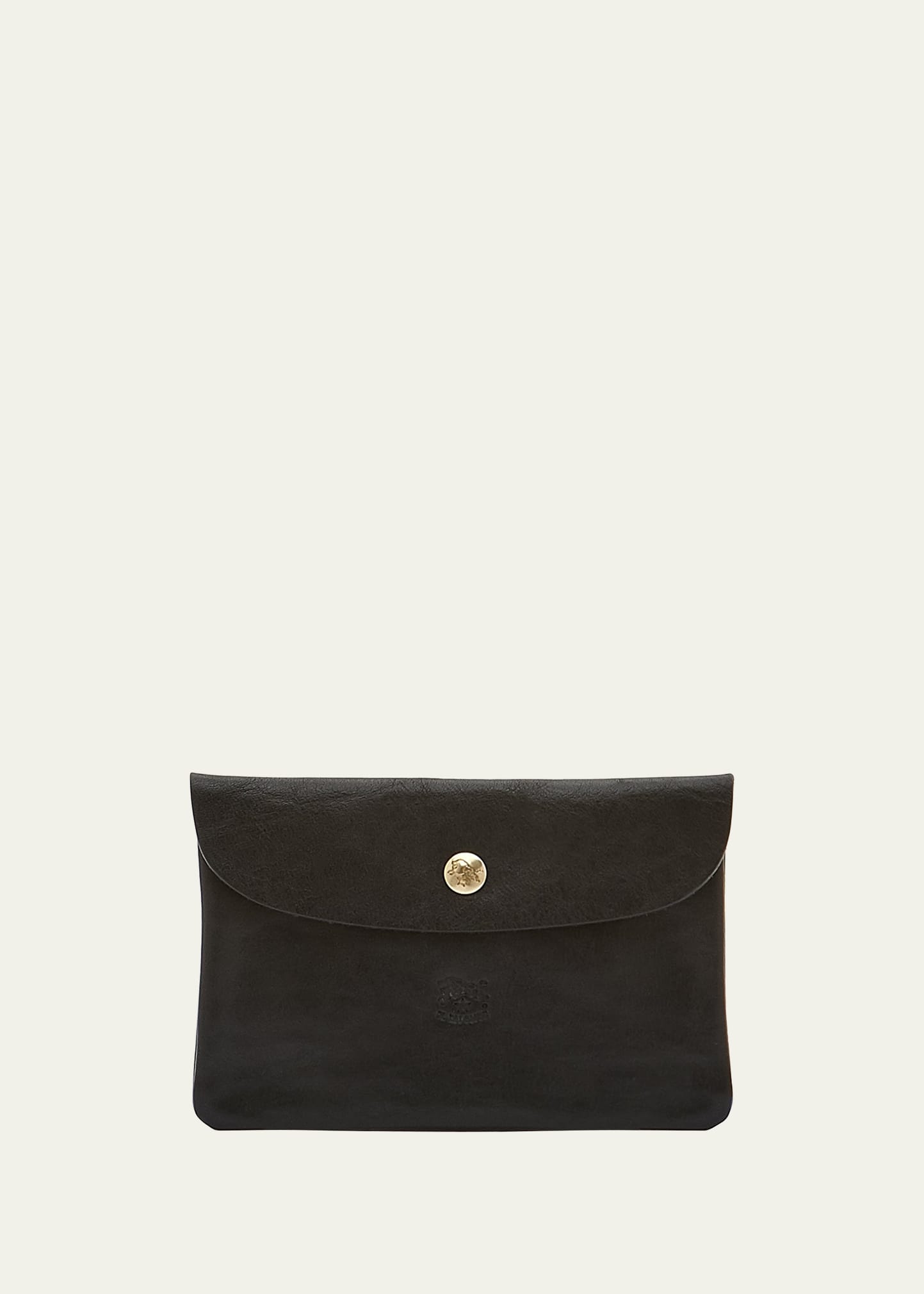 Unisex Leather Snap Pouch