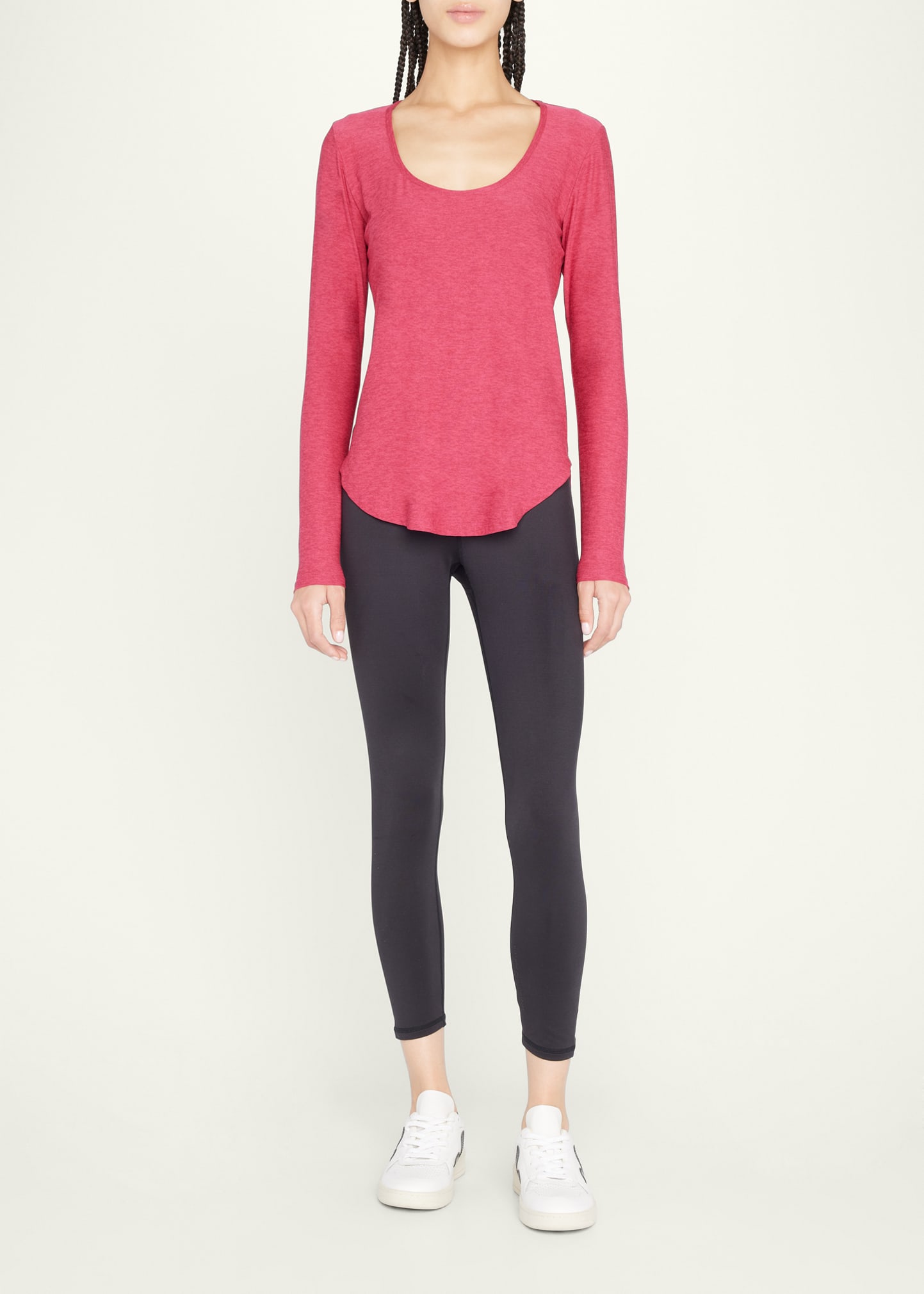 Beyond Yoga Scooped Long-Sleeve Pullover Top
