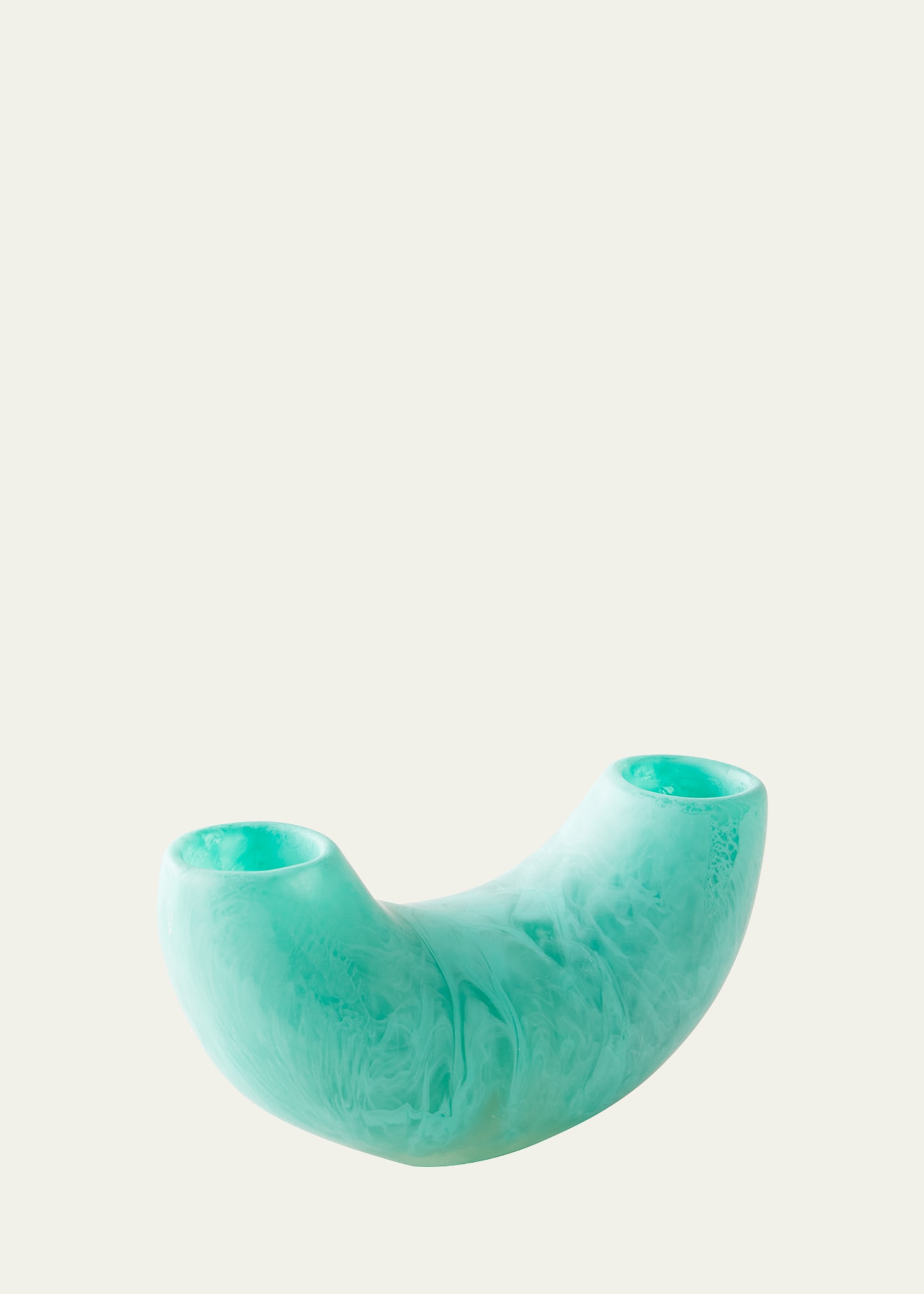 Dinosaur Designs Medium Horn Vase - 10.2" In Aqua