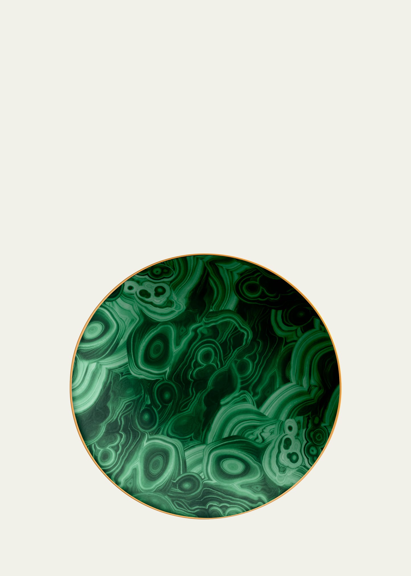 L'objet Malachite 24k Gold & Porcelain Charger & Cake Plate