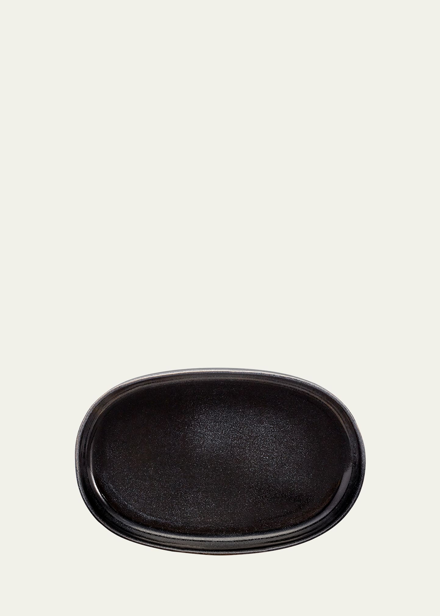 Shop L'objet Terra Small Oval Platter In Black