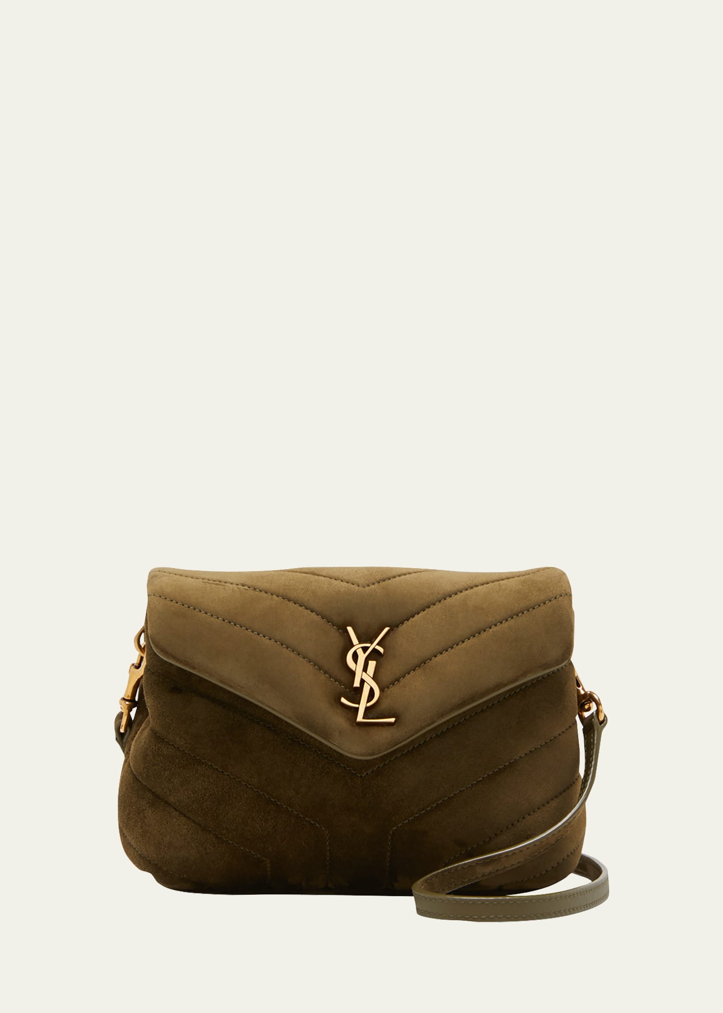 Saint Laurent Loulou Toy Quilted Suede Shoulder Bag