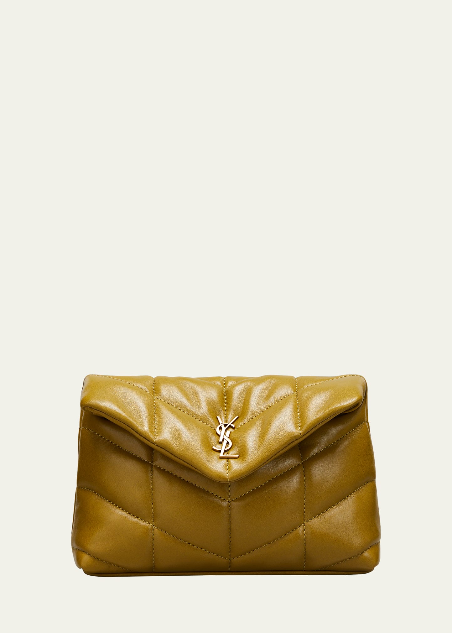 SAINT LAURENT PUFFER SMALL YSL QUILTED POUCH CLUTCH BAG