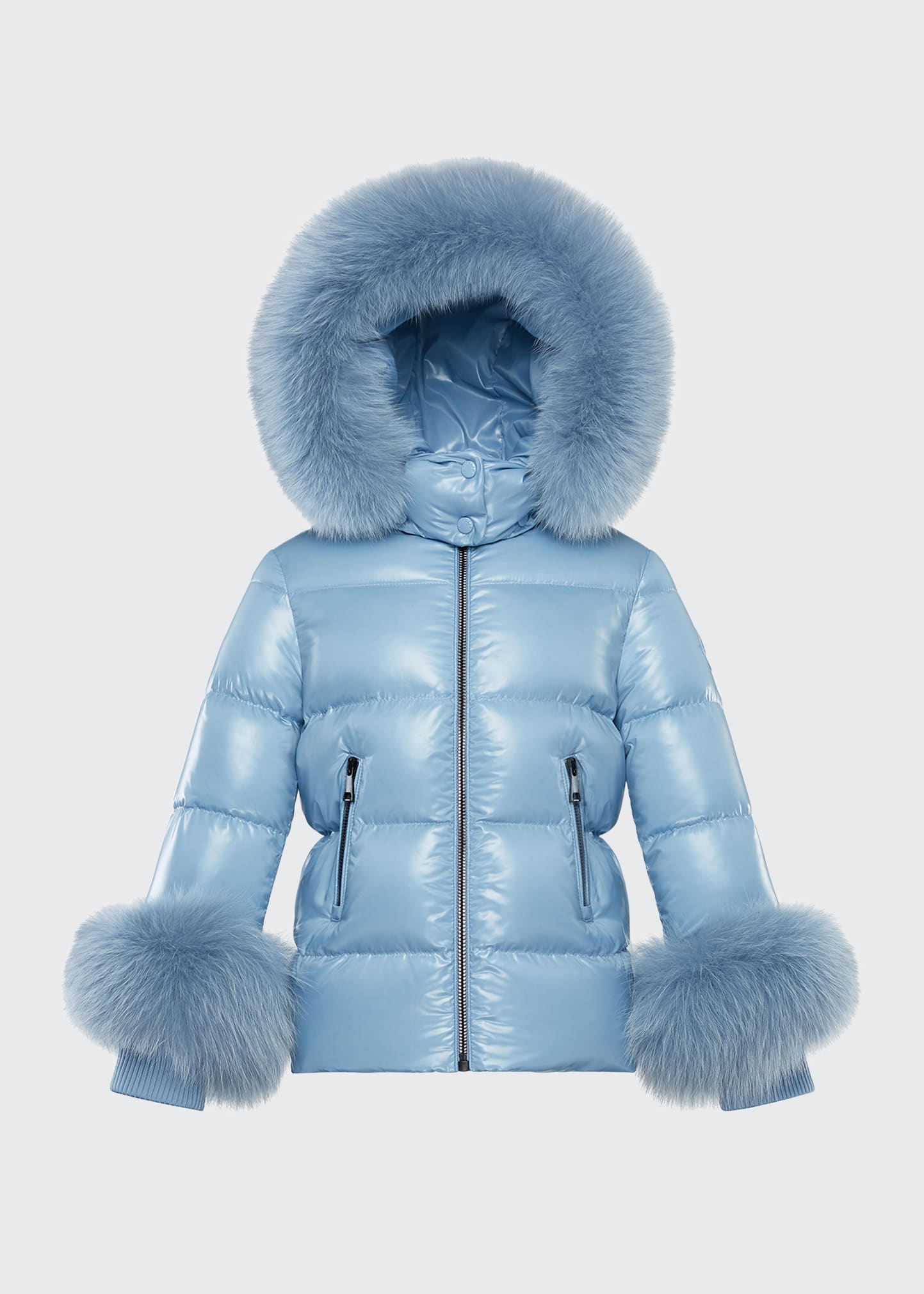 moncler coat blue fur