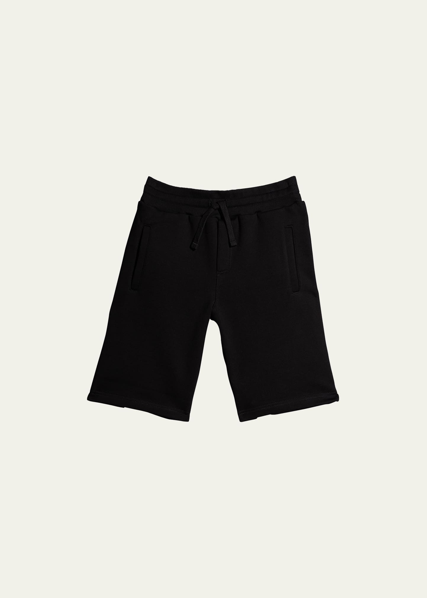 Dolce & Gabbana Kids' Boy's Logo Drawstring Jogger Shorts In Black