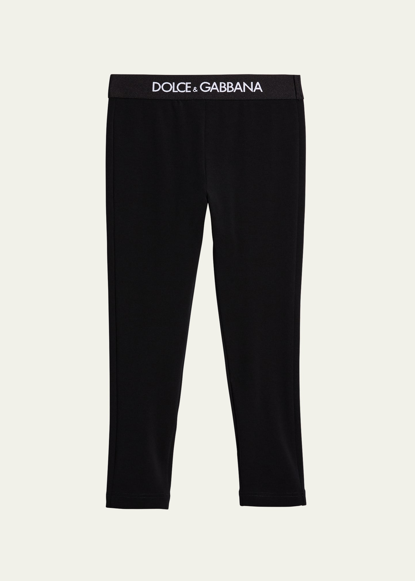 Dolce & Gabbana Girl's Logo-print Leggings In Black