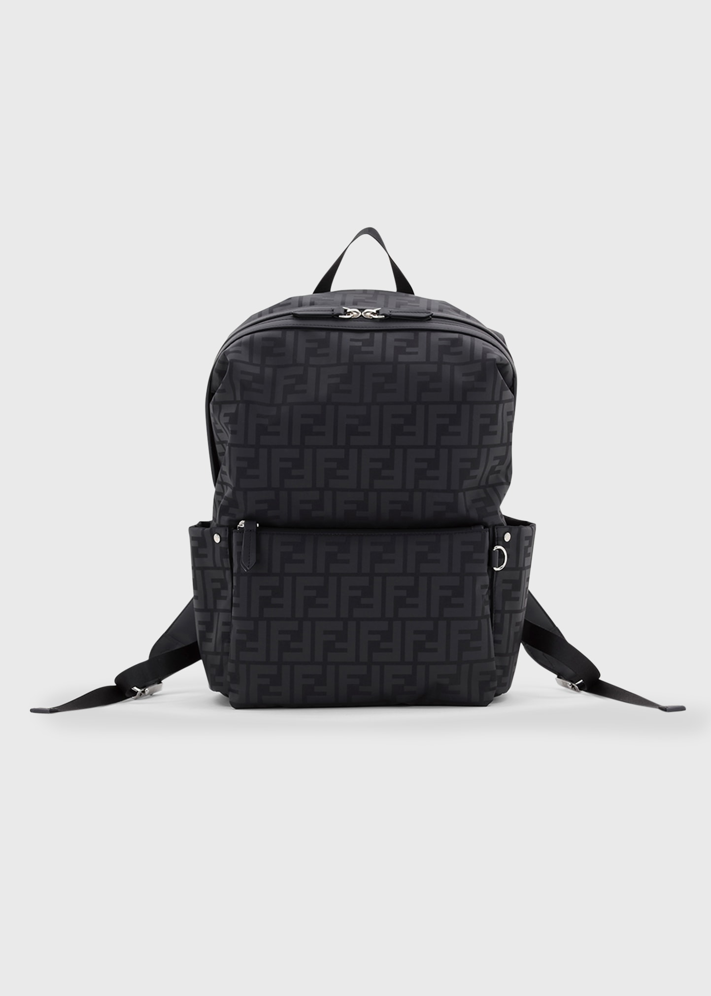 Fendi Kid's FF Logo Leather Backpack