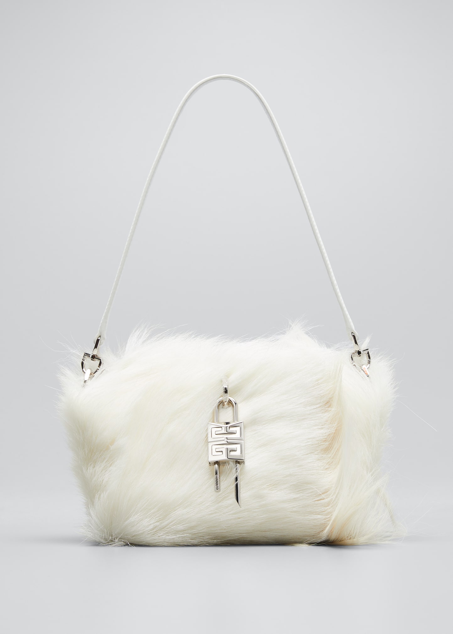 Givenchy Antigona Extra Small Padlock Faux Fur Satchel Bag