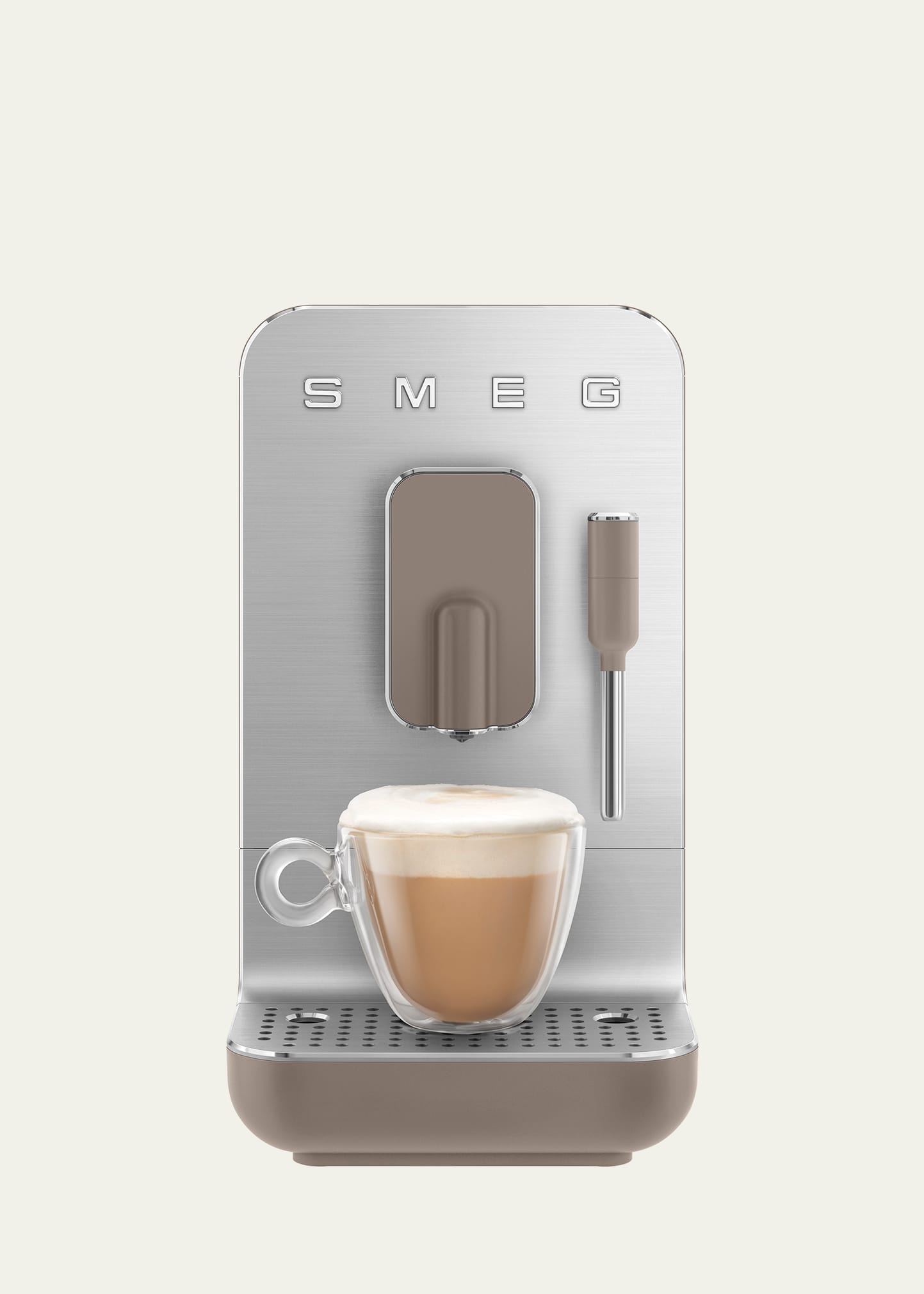 Smeg Fully-automatic Coffee Machine With Steamer In Taupe