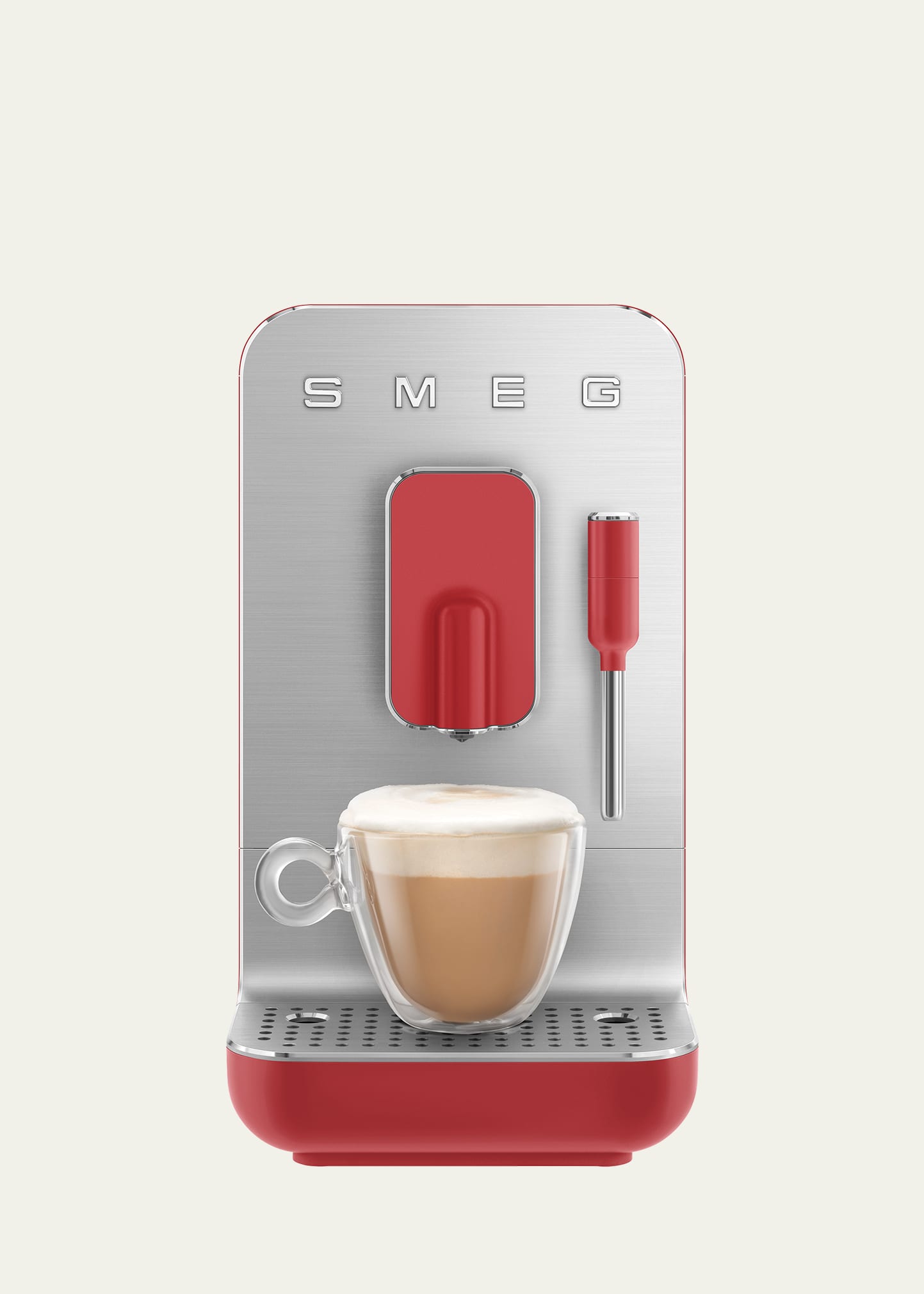 Smeg Fully-automatic Coffee Machine With Steamer In Red