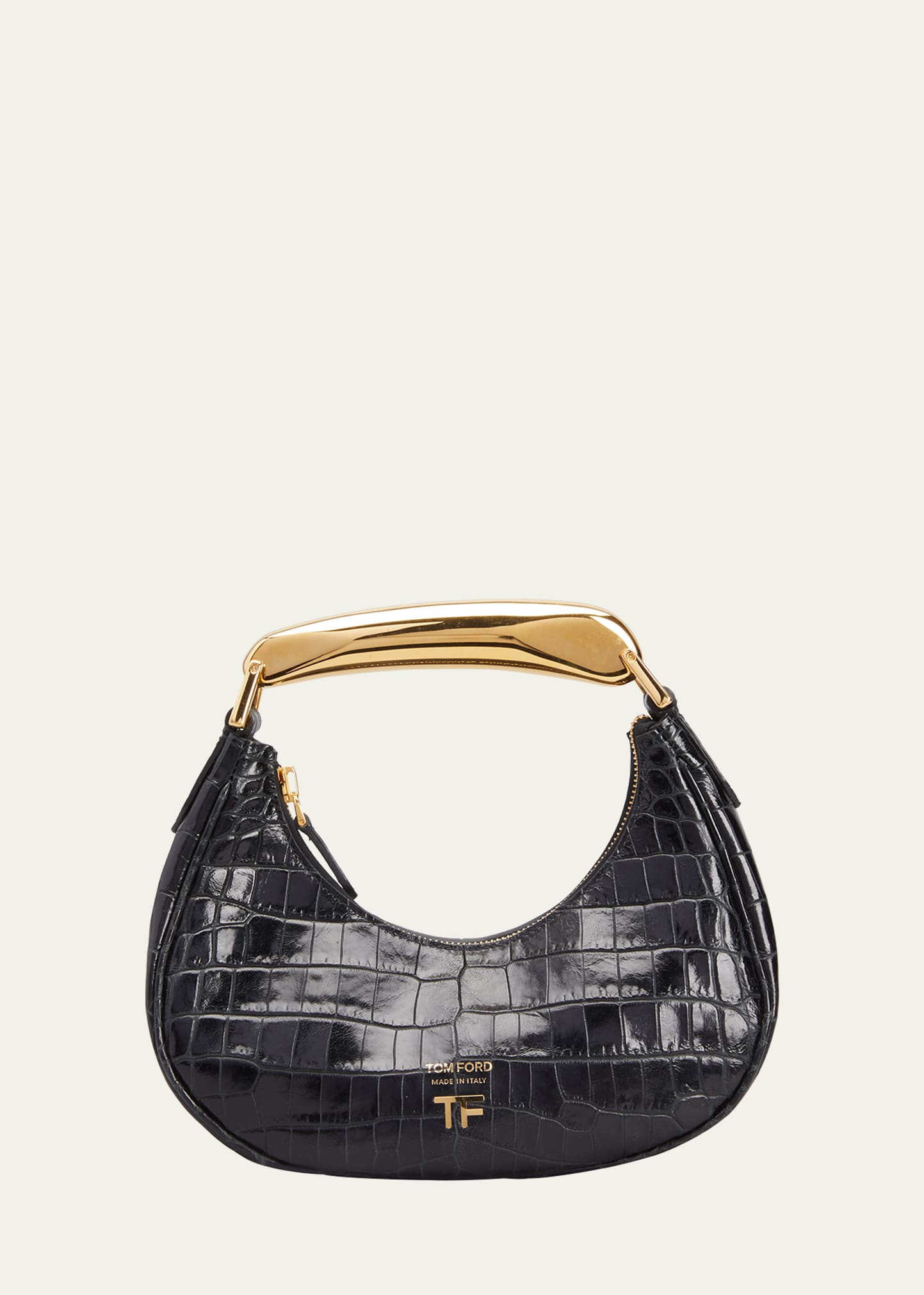 TOMFORD ビアンカ シャイニー エンボス ミニ ホーボーバッグ Tom Ford Tom Ford Bianca Shiny Embossed Mini Hobo Bag - Tote