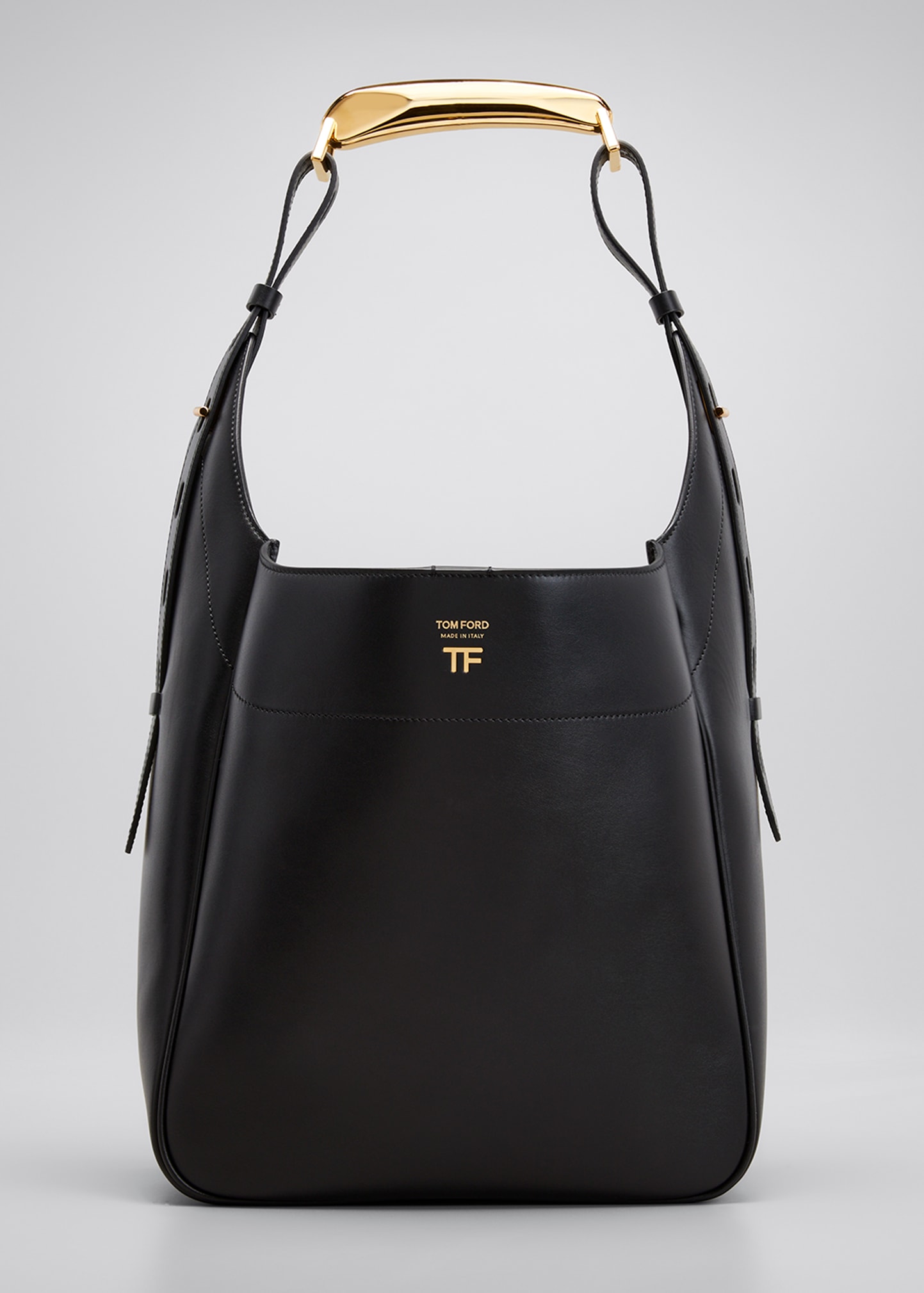 Tom Ford Bianca Medium Metal Bar Tophandle Hobo Bag In Black ModeSens