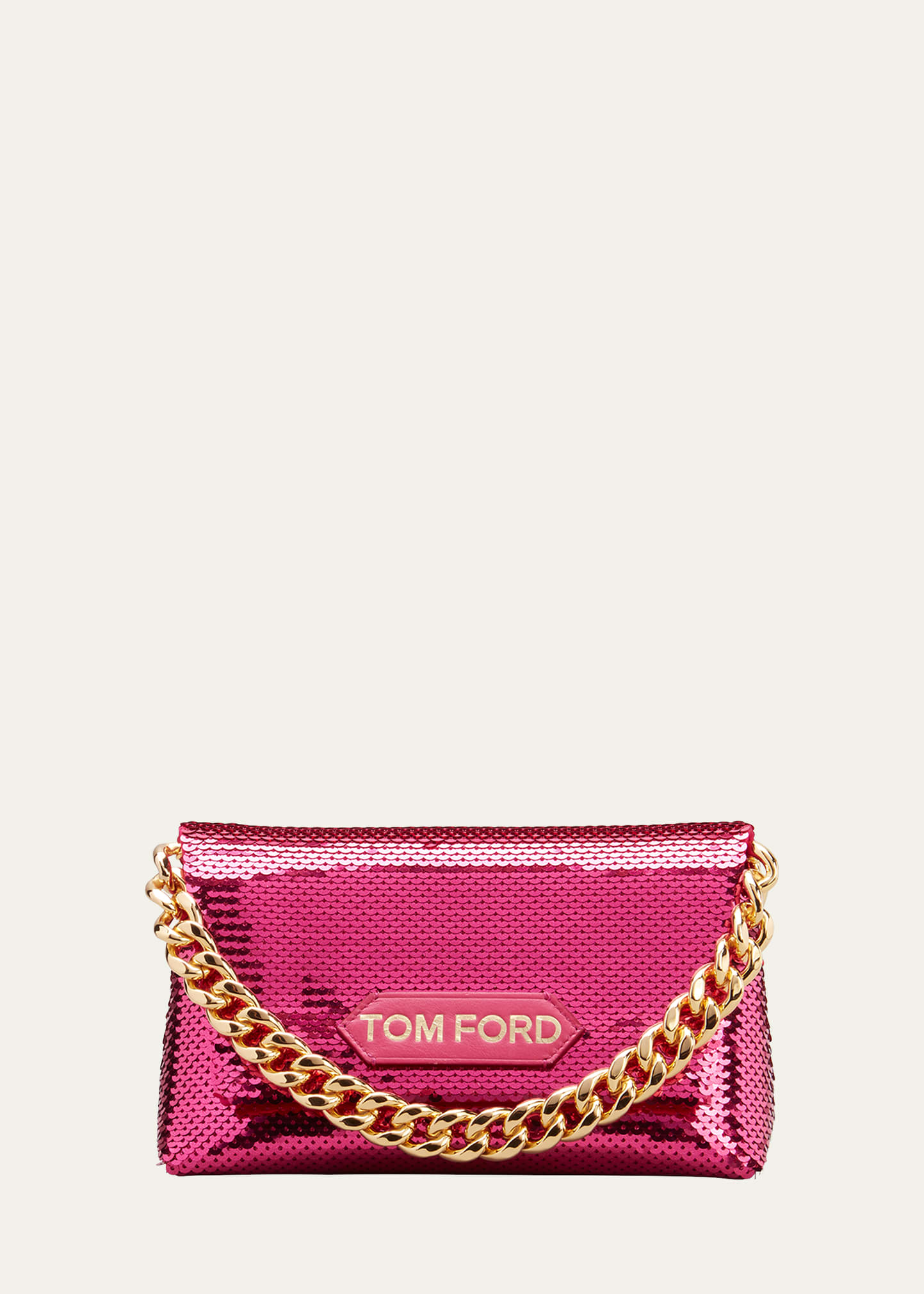 TOM FORD Label Mini Satin Chain Shoulder Bag - Bergdorf Goodman