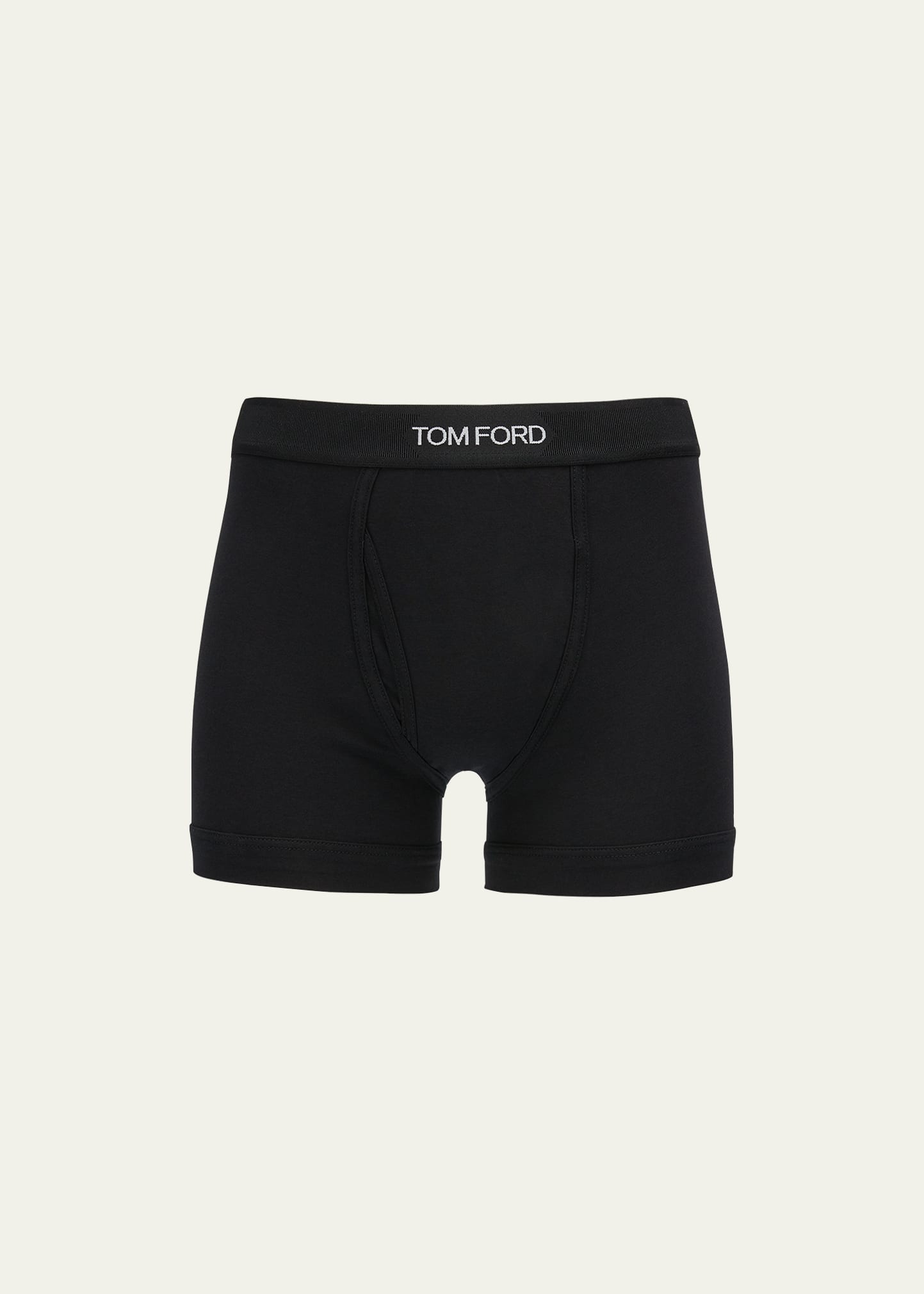 Shop Tom Ford Men's Cotton-modal Boxer Briefs In Black